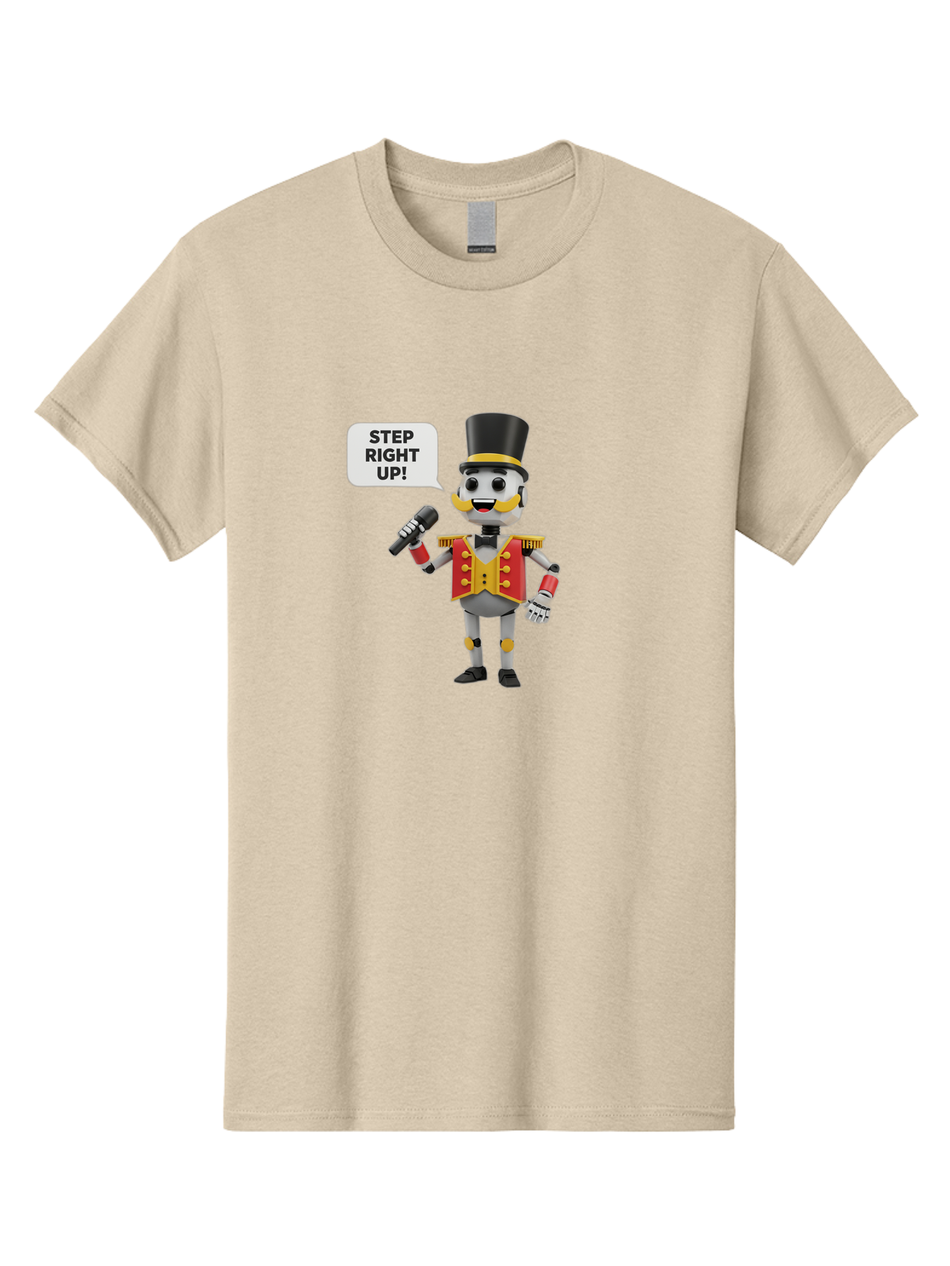 Nutcracker-Robot Men'S Graphic Tee, 100% Cotton, Comfortable Casual Summer Wear, Machine Washable, Nutcracker Robot, Mechanical Nutcracker, Robot Character, Step Right Up, Circus Ringmaster, Vintage Nutcracker, Steampunk Robot, Robotic Figure, Bad378