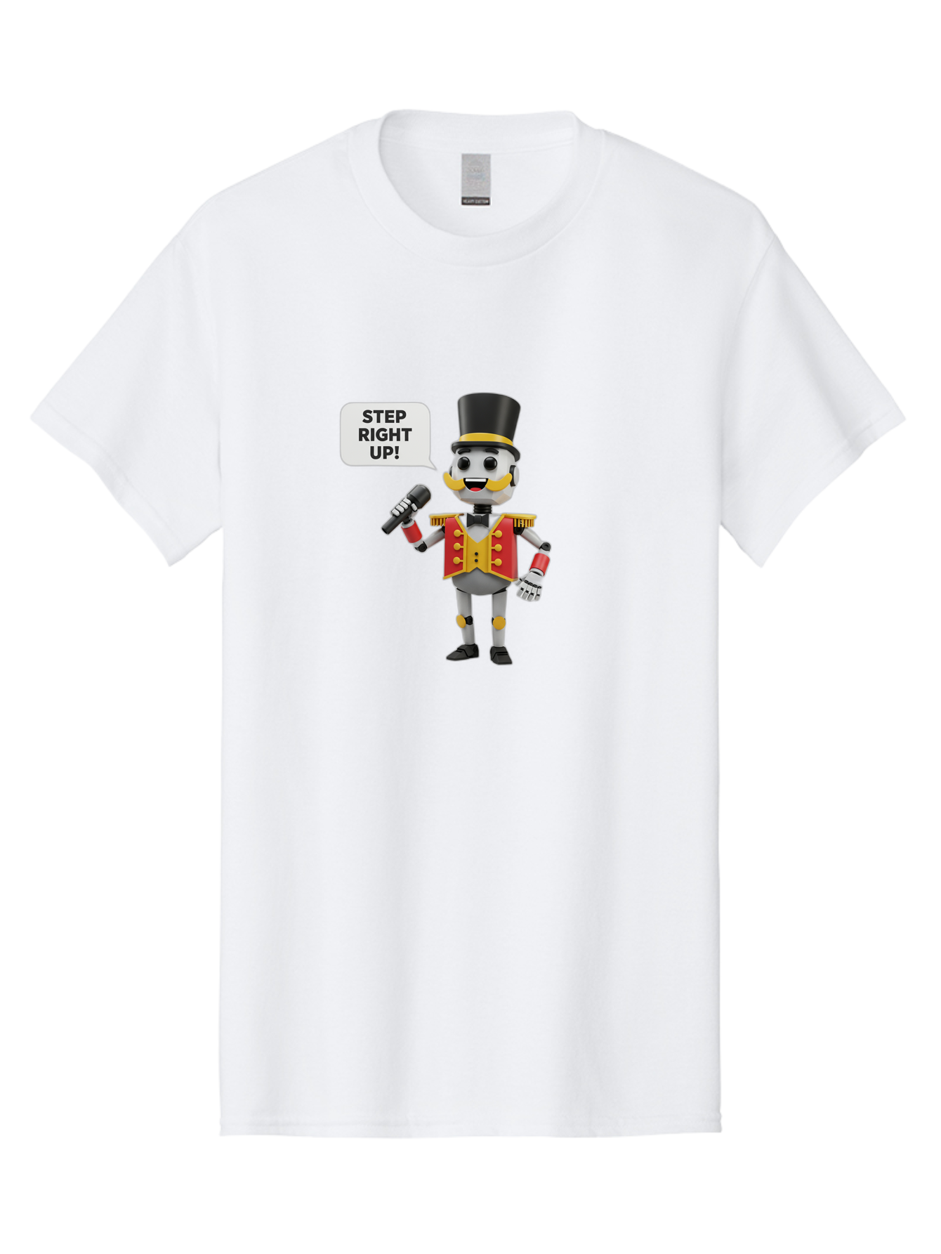 Nutcracker-Robot Men'S Graphic Tee, 100% Cotton, Comfortable Casual Summer Wear, Machine Washable, Nutcracker Robot, Mechanical Nutcracker, Robot Character, Step Right Up, Circus Ringmaster, Vintage Nutcracker, Steampunk Robot, Robotic Figure, Bad378