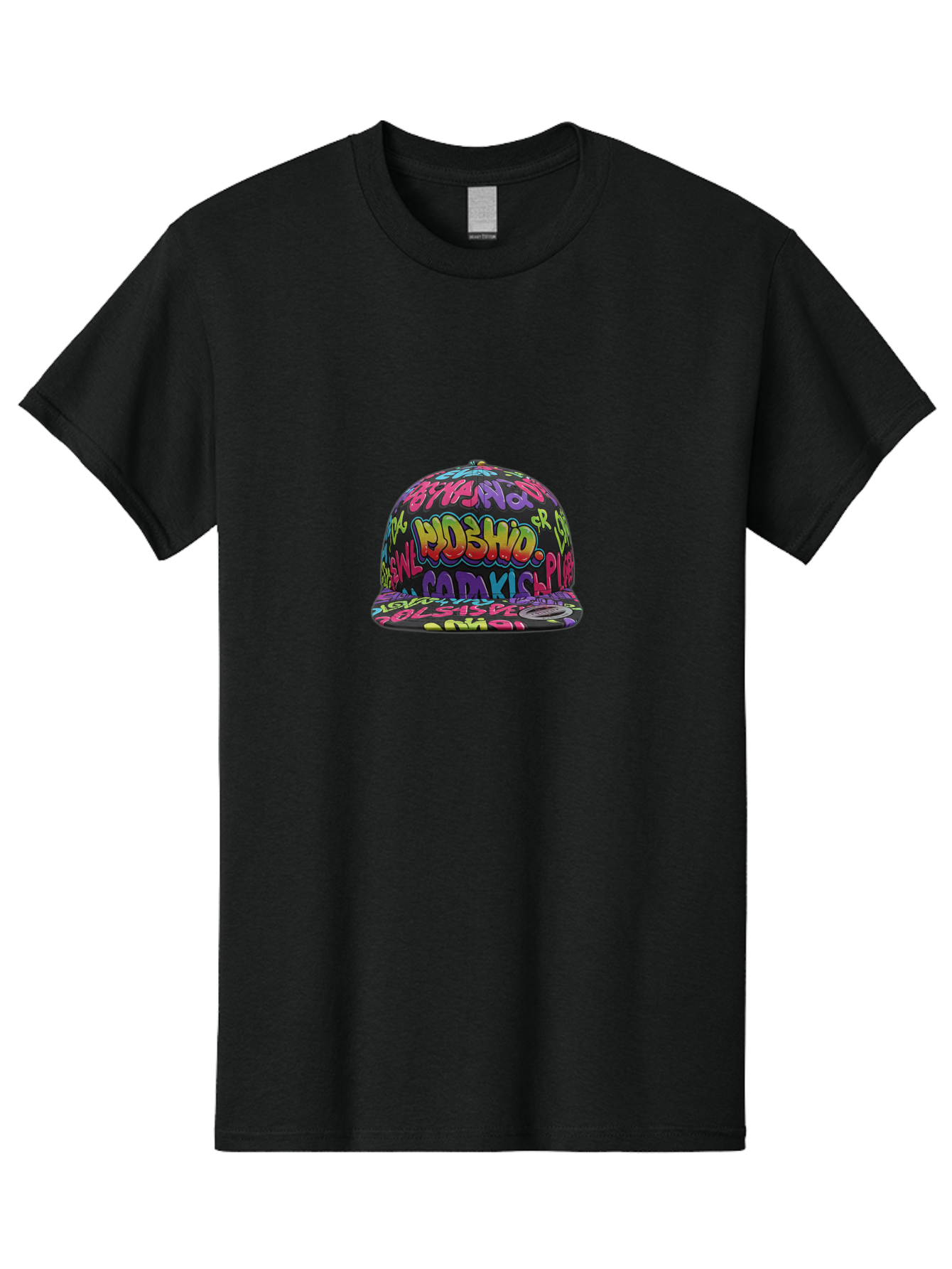Ohislow-Snapback Men'S Graphic Tee, 100% Cotton, Comfortable Casual Summer Wear, Machine Washable, Graffiti Style Hat, Urban Fashion, Streetwear Accessories, Colorful Design, Bold Typography, Trendy Headwear, Ndshio, Adakis, Casual Wear, Bad379