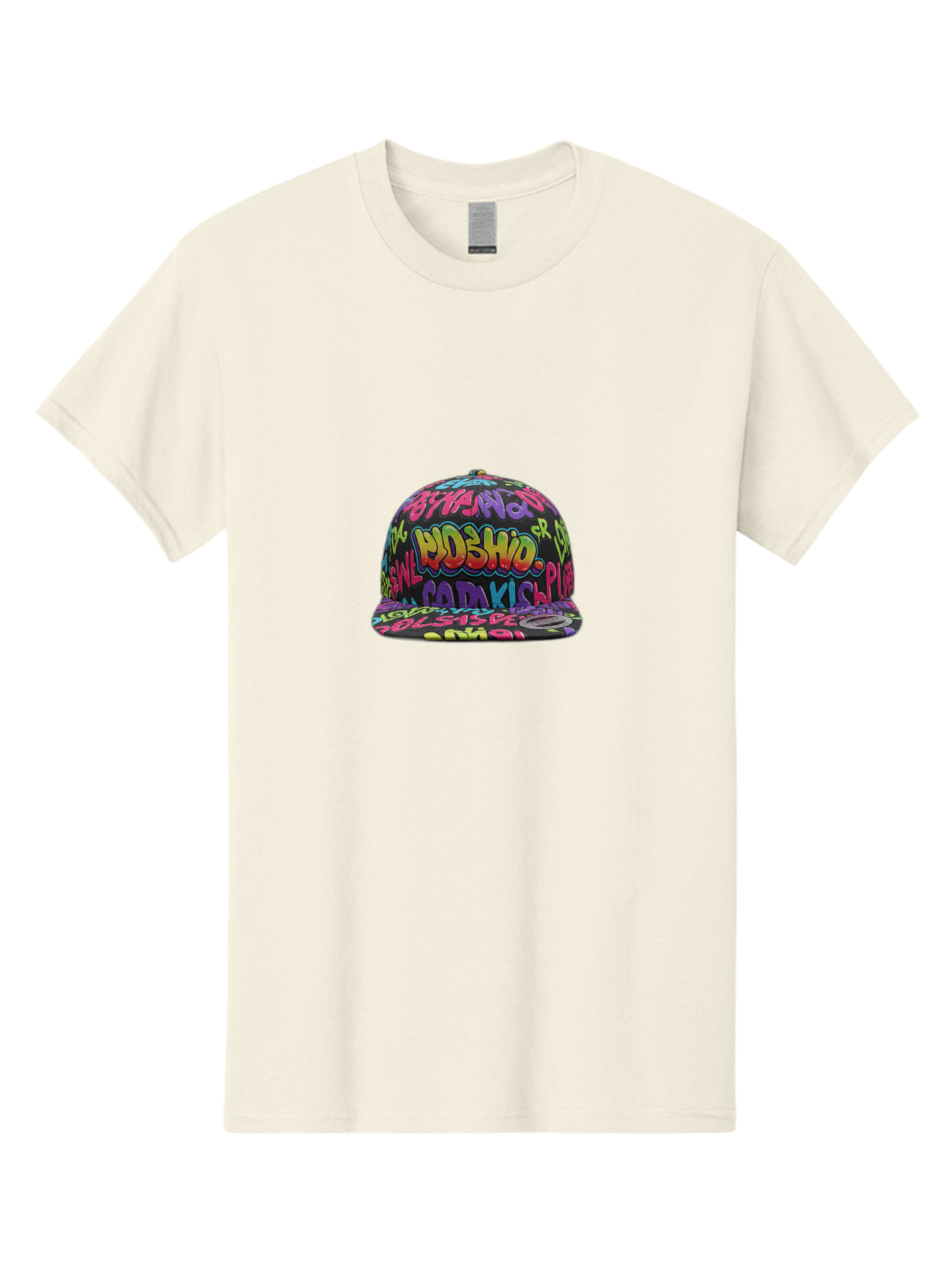 Ohislow-Snapback Men'S Graphic Tee, 100% Cotton, Comfortable Casual Summer Wear, Machine Washable, Graffiti Style Hat, Urban Fashion, Streetwear Accessories, Colorful Design, Bold Typography, Trendy Headwear, Ndshio, Adakis, Casual Wear, Bad379
