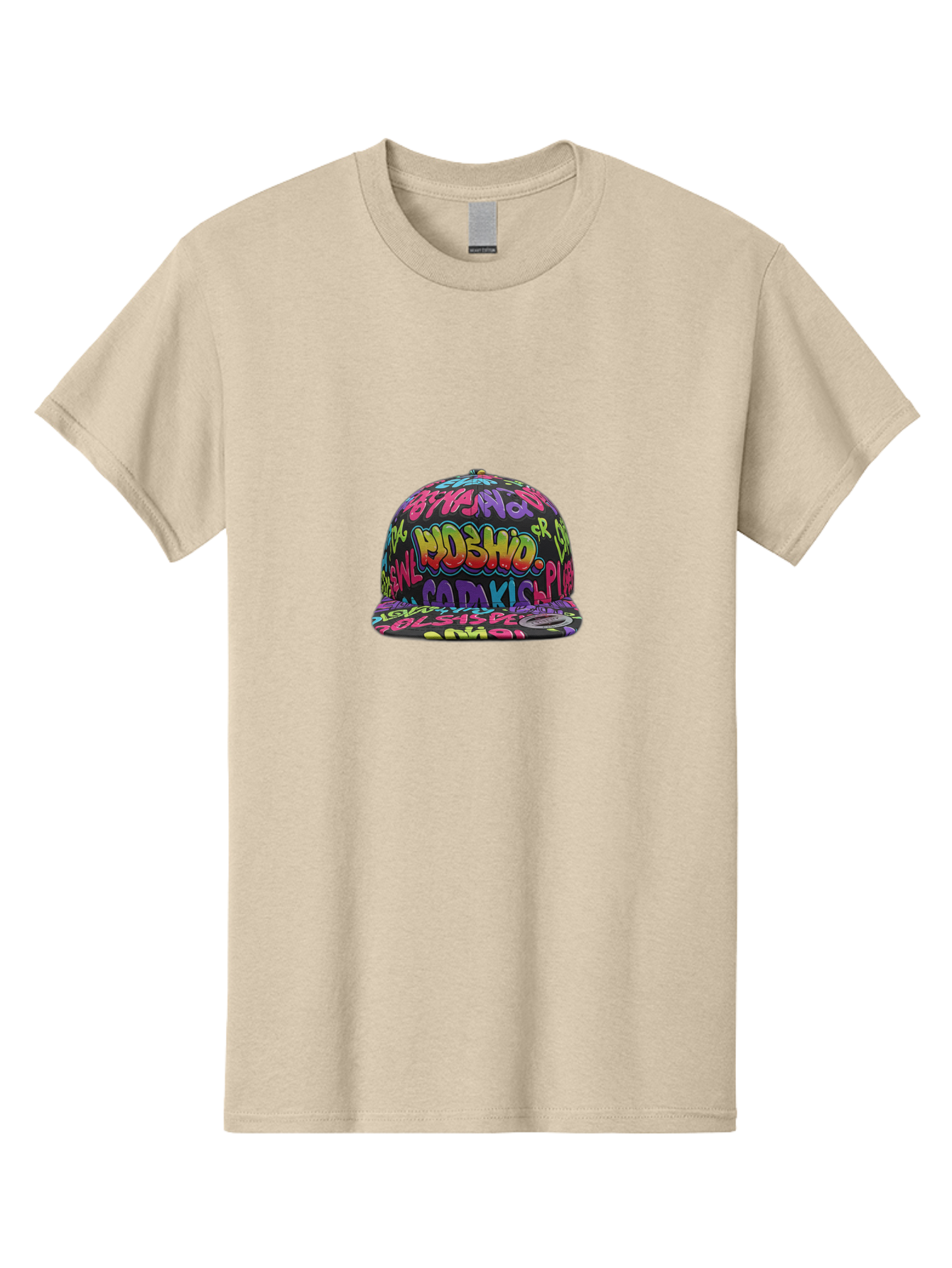 Ohislow-Snapback Men'S Graphic Tee, 100% Cotton, Comfortable Casual Summer Wear, Machine Washable, Graffiti Style Hat, Urban Fashion, Streetwear Accessories, Colorful Design, Bold Typography, Trendy Headwear, Ndshio, Adakis, Casual Wear, Bad379