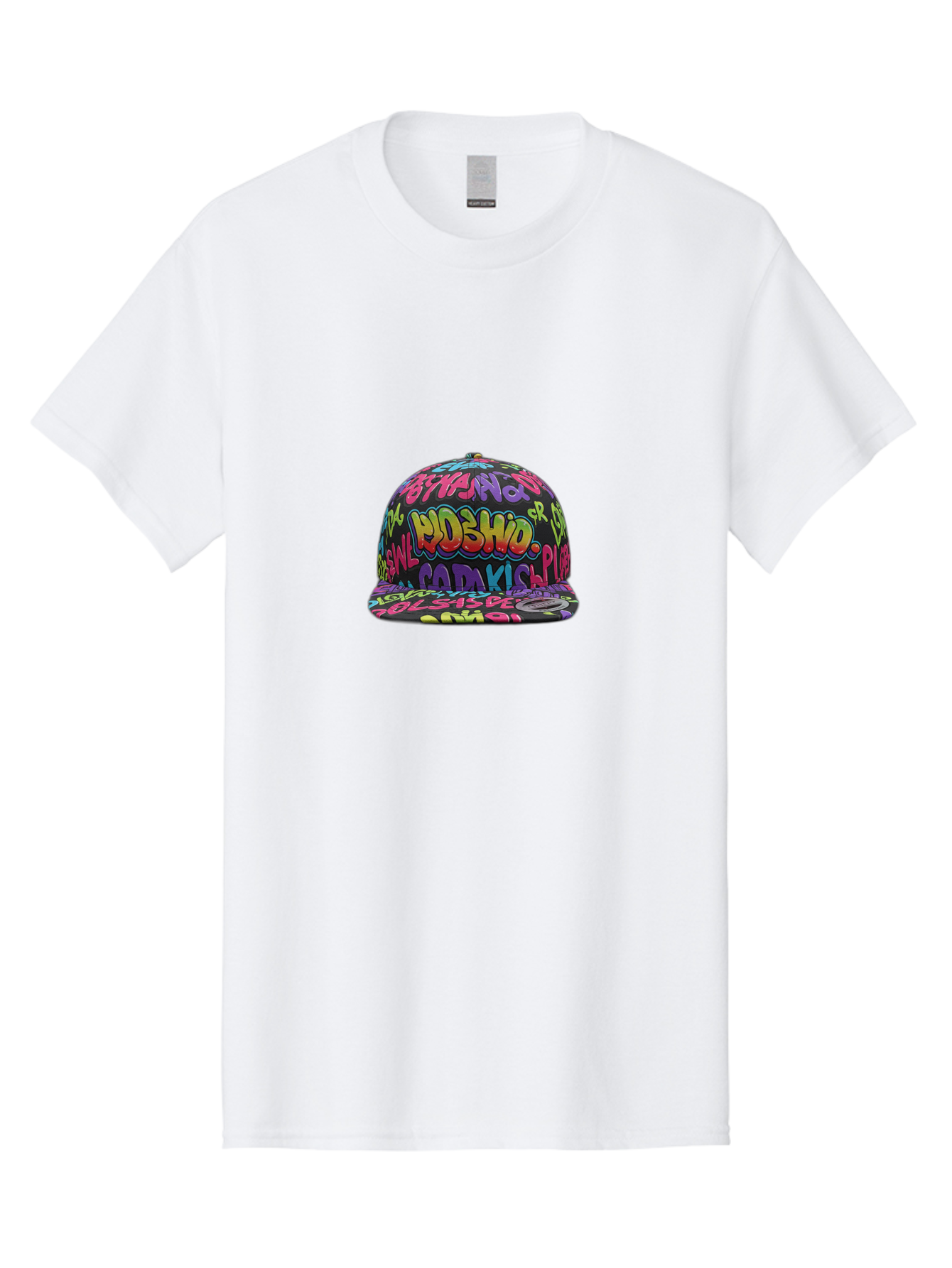 Ohislow-Snapback Men'S Graphic Tee, 100% Cotton, Comfortable Casual Summer Wear, Machine Washable, Graffiti Style Hat, Urban Fashion, Streetwear Accessories, Colorful Design, Bold Typography, Trendy Headwear, Ndshio, Adakis, Casual Wear, Bad379