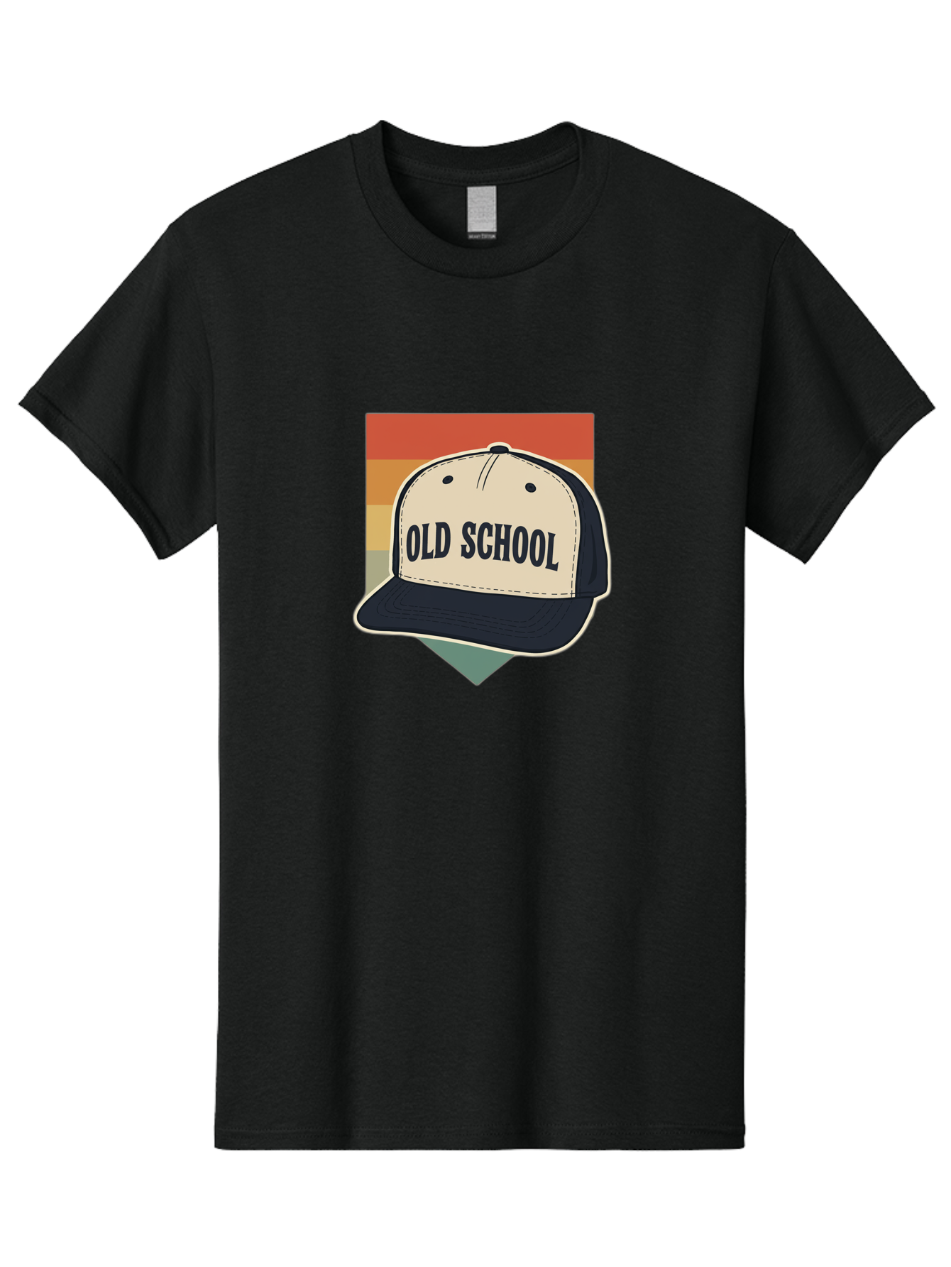 Old-School Men'S Graphic Tee, 100% Cotton, Comfortable Casual Summer Wear, Machine Washable, Classic Baseball Cap, Old School Hat, Vintage Style, Retro Fashion, Nostalgic Clothing, Casual Wear, Trucker Hat, Simple Design, Bold Text, Bad382