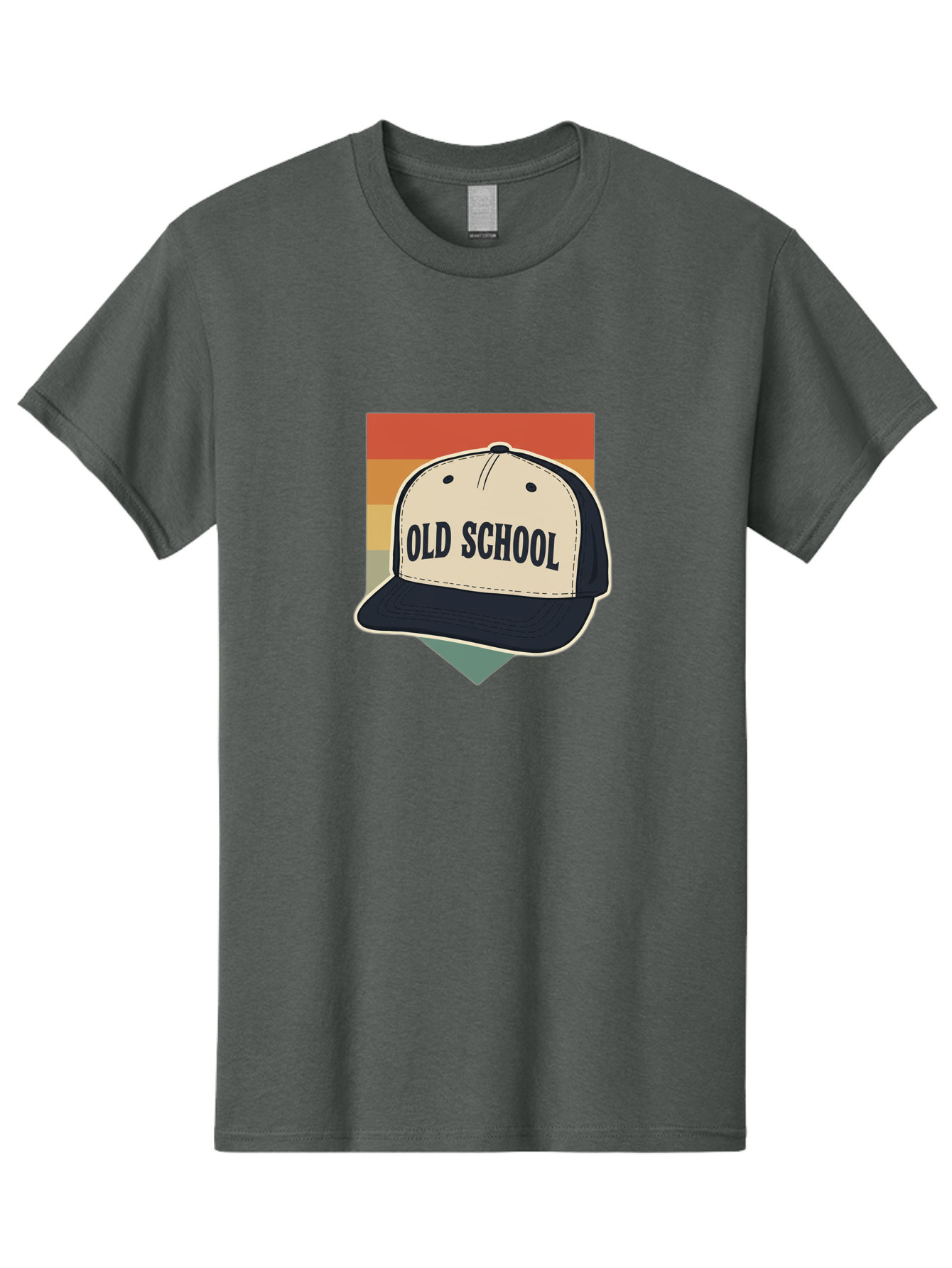 Old-School Men'S Graphic Tee, 100% Cotton, Comfortable Casual Summer Wear, Machine Washable, Classic Baseball Cap, Old School Hat, Vintage Style, Retro Fashion, Nostalgic Clothing, Casual Wear, Trucker Hat, Simple Design, Bold Text, Bad382