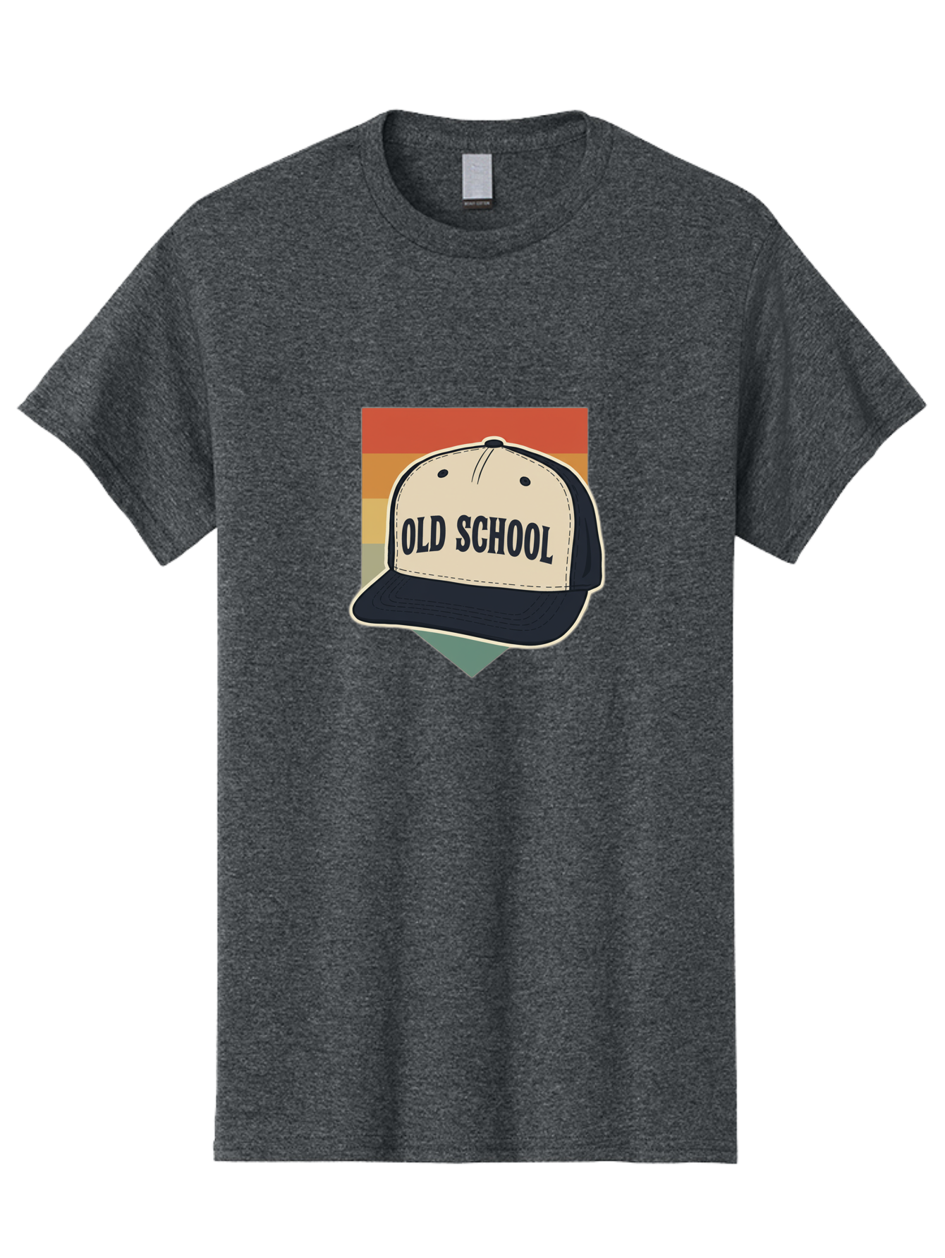 Old-School Men'S Graphic Tee, 100% Cotton, Comfortable Casual Summer Wear, Machine Washable, Classic Baseball Cap, Old School Hat, Vintage Style, Retro Fashion, Nostalgic Clothing, Casual Wear, Trucker Hat, Simple Design, Bold Text, Bad382