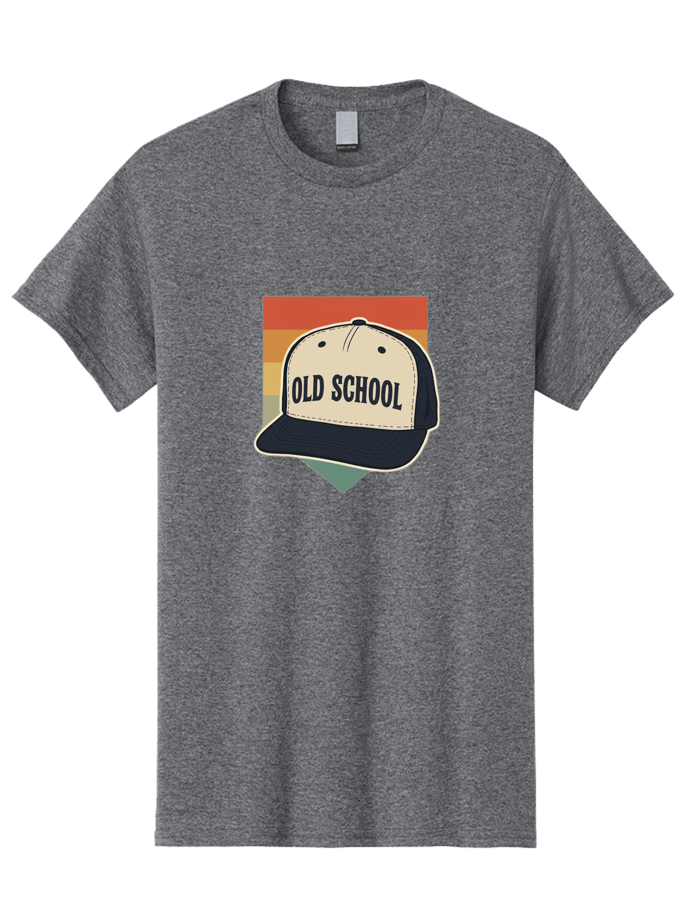 Old-School Men'S Graphic Tee, 100% Cotton, Comfortable Casual Summer Wear, Machine Washable, Classic Baseball Cap, Old School Hat, Vintage Style, Retro Fashion, Nostalgic Clothing, Casual Wear, Trucker Hat, Simple Design, Bold Text, Bad382