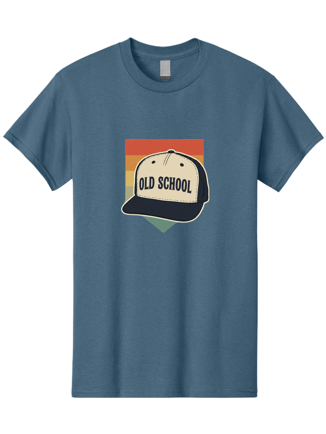Old-School Men'S Graphic Tee, 100% Cotton, Comfortable Casual Summer Wear, Machine Washable, Classic Baseball Cap, Old School Hat, Vintage Style, Retro Fashion, Nostalgic Clothing, Casual Wear, Trucker Hat, Simple Design, Bold Text, Bad382