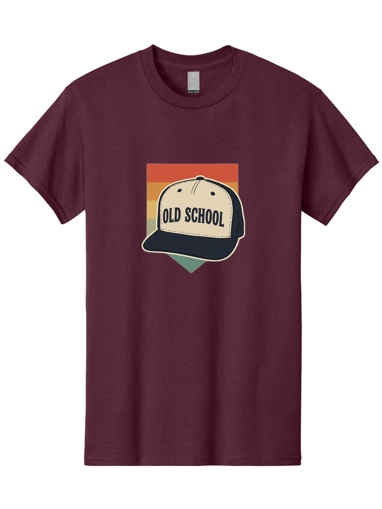 Old-School Men'S Graphic Tee, 100% Cotton, Comfortable Casual Summer Wear, Machine Washable, Classic Baseball Cap, Old School Hat, Vintage Style, Retro Fashion, Nostalgic Clothing, Casual Wear, Trucker Hat, Simple Design, Bold Text, Bad382