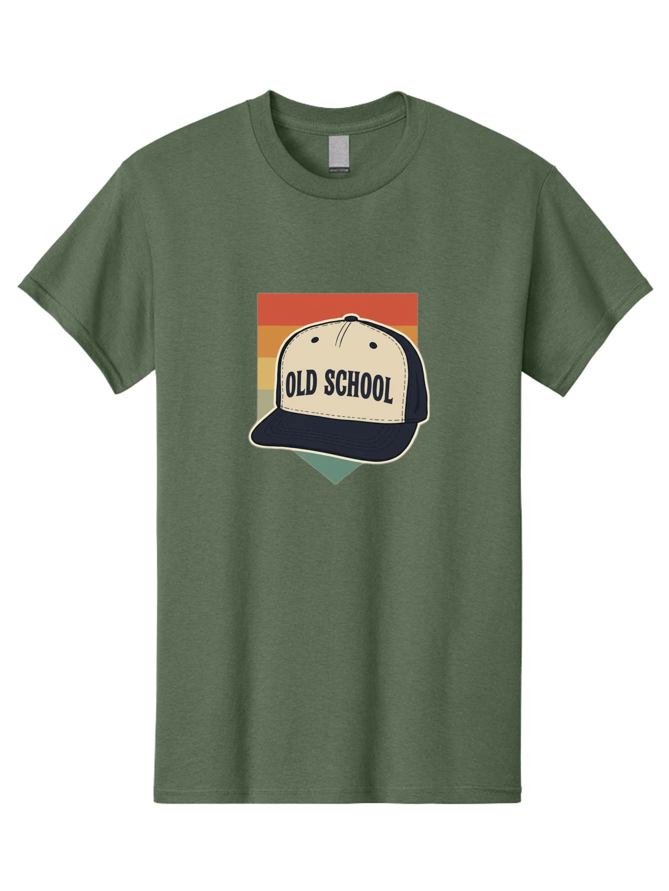 Old-School Men'S Graphic Tee, 100% Cotton, Comfortable Casual Summer Wear, Machine Washable, Classic Baseball Cap, Old School Hat, Vintage Style, Retro Fashion, Nostalgic Clothing, Casual Wear, Trucker Hat, Simple Design, Bold Text, Bad382