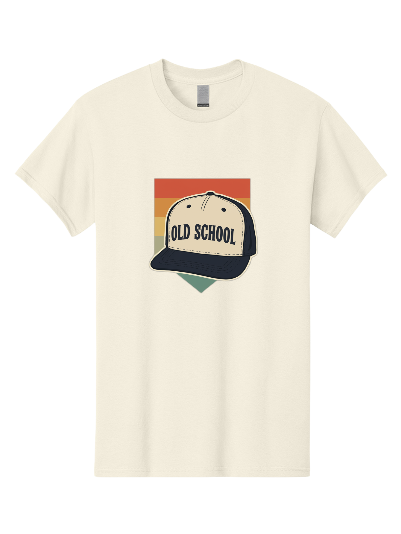 Old-School Men'S Graphic Tee, 100% Cotton, Comfortable Casual Summer Wear, Machine Washable, Classic Baseball Cap, Old School Hat, Vintage Style, Retro Fashion, Nostalgic Clothing, Casual Wear, Trucker Hat, Simple Design, Bold Text, Bad382