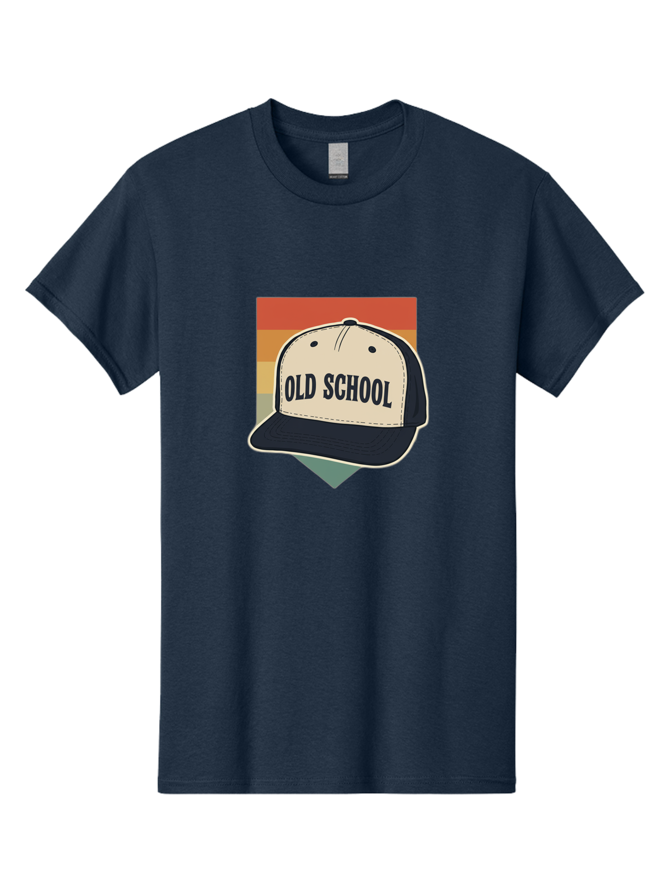 Old-School Men'S Graphic Tee, 100% Cotton, Comfortable Casual Summer Wear, Machine Washable, Classic Baseball Cap, Old School Hat, Vintage Style, Retro Fashion, Nostalgic Clothing, Casual Wear, Trucker Hat, Simple Design, Bold Text, Bad382