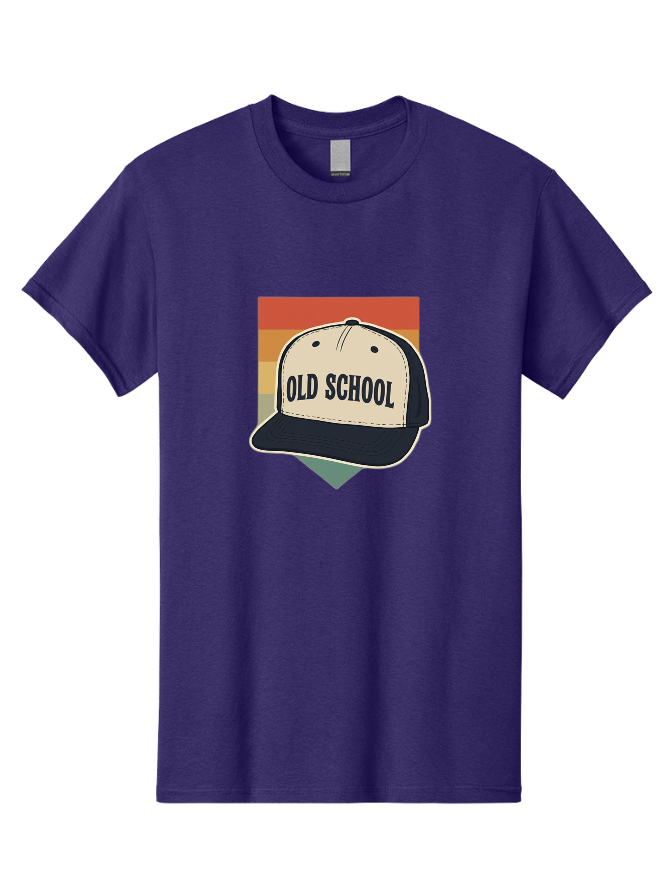 Old-School Men'S Graphic Tee, 100% Cotton, Comfortable Casual Summer Wear, Machine Washable, Classic Baseball Cap, Old School Hat, Vintage Style, Retro Fashion, Nostalgic Clothing, Casual Wear, Trucker Hat, Simple Design, Bold Text, Bad382