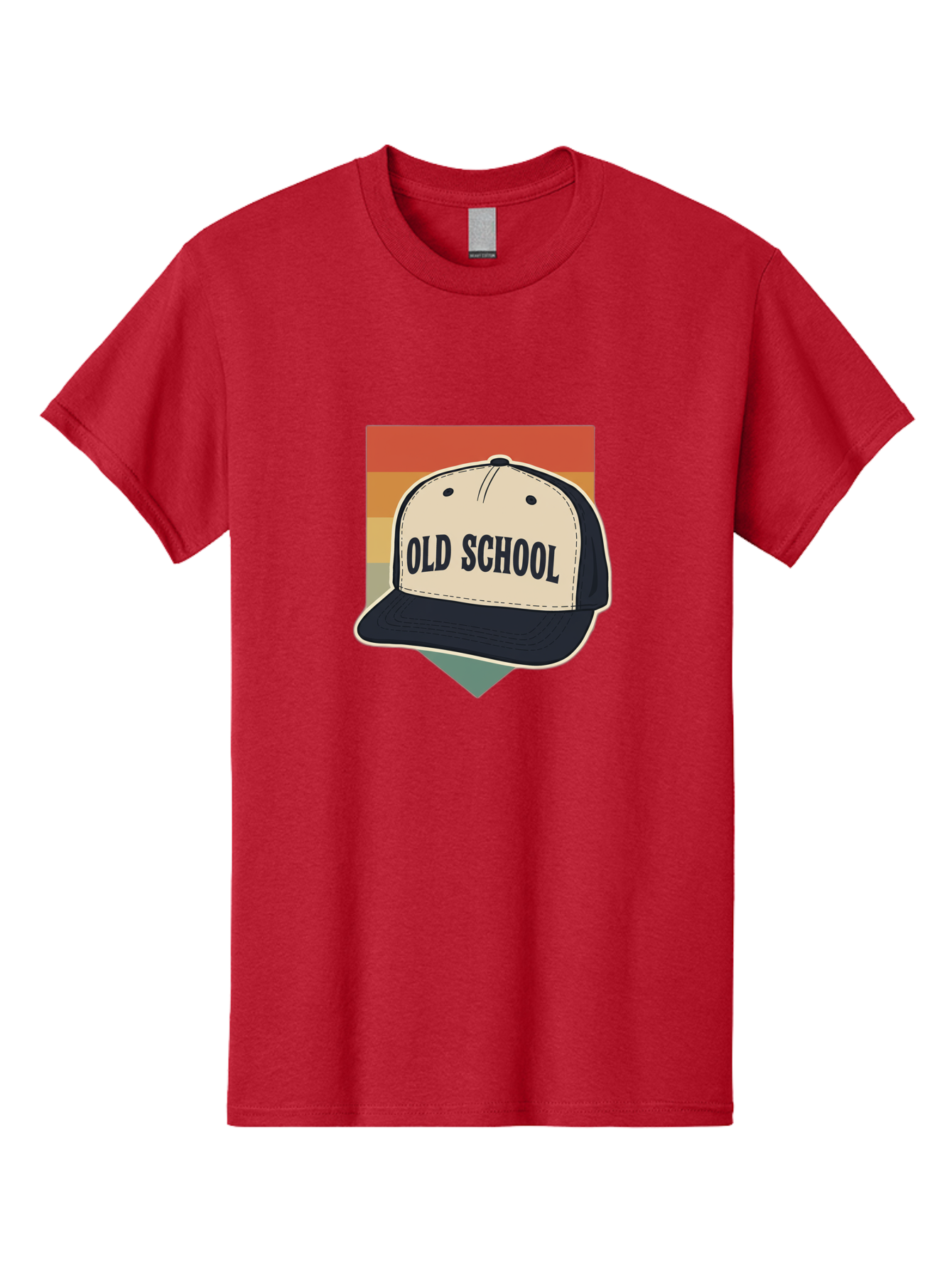 Old-School Men'S Graphic Tee, 100% Cotton, Comfortable Casual Summer Wear, Machine Washable, Classic Baseball Cap, Old School Hat, Vintage Style, Retro Fashion, Nostalgic Clothing, Casual Wear, Trucker Hat, Simple Design, Bold Text, Bad382