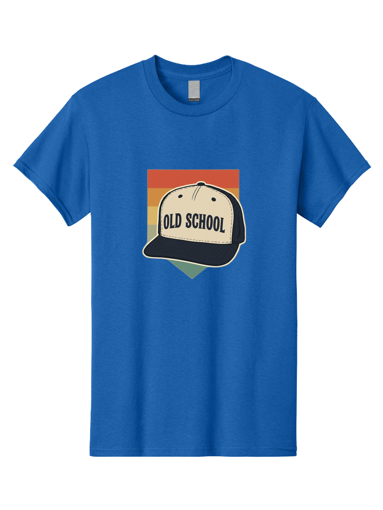 Old-School Men'S Graphic Tee, 100% Cotton, Comfortable Casual Summer Wear, Machine Washable, Classic Baseball Cap, Old School Hat, Vintage Style, Retro Fashion, Nostalgic Clothing, Casual Wear, Trucker Hat, Simple Design, Bold Text, Bad382