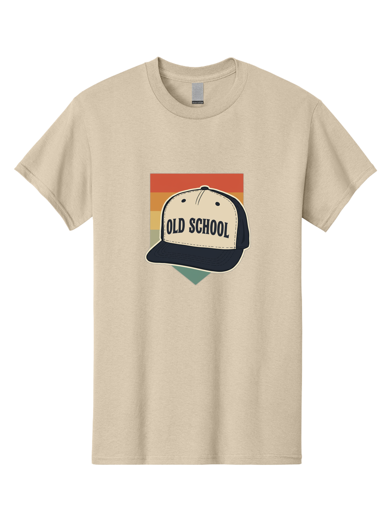 Old-School Men'S Graphic Tee, 100% Cotton, Comfortable Casual Summer Wear, Machine Washable, Classic Baseball Cap, Old School Hat, Vintage Style, Retro Fashion, Nostalgic Clothing, Casual Wear, Trucker Hat, Simple Design, Bold Text, Bad382