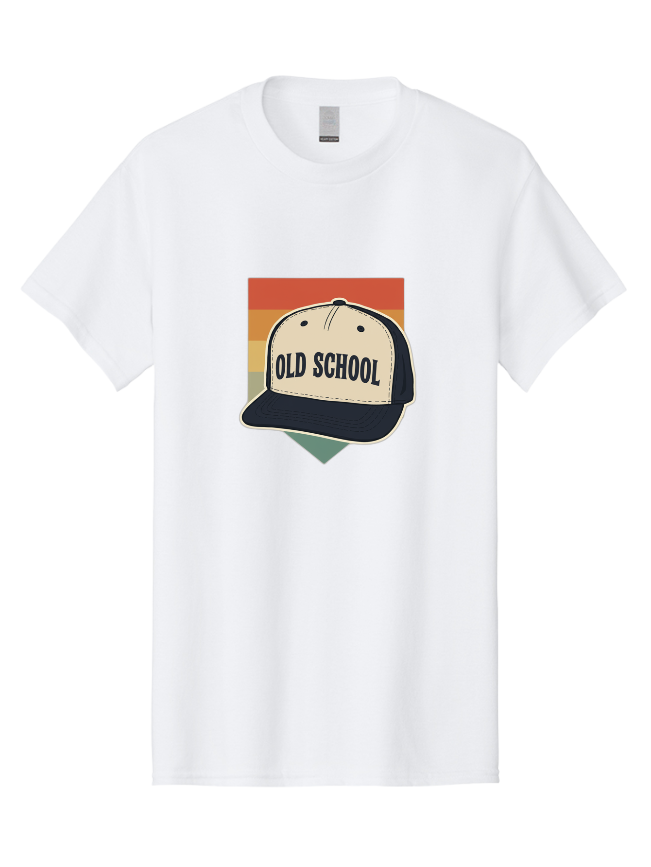 Old-School Men'S Graphic Tee, 100% Cotton, Comfortable Casual Summer Wear, Machine Washable, Classic Baseball Cap, Old School Hat, Vintage Style, Retro Fashion, Nostalgic Clothing, Casual Wear, Trucker Hat, Simple Design, Bold Text, Bad382