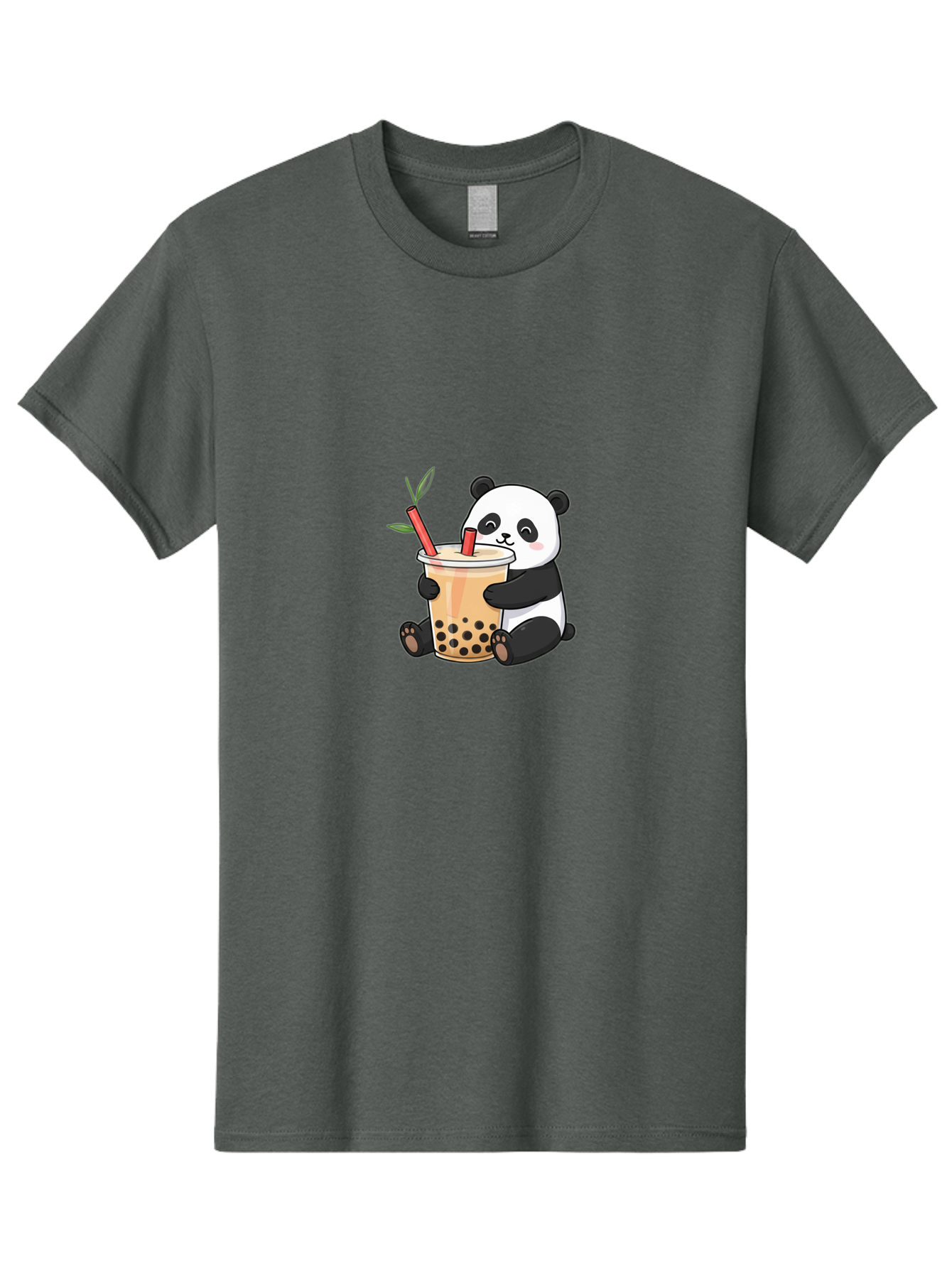 Panda-Bubble-Tea Men'S Graphic Tee, 100% Cotton, Comfortable Casual Summer Wear, Machine Washable, Cute Panda, Bubble Tea, Boba, Kawaii, Cartoon Character, Adorable, Tea Drink, Straw, Black Boba, Milk Tea, Happy Panda, Tea Lover, Boba Lover Bad399
