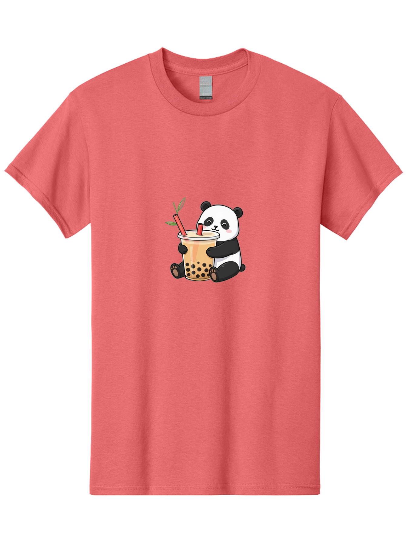 Panda-Bubble-Tea Men'S Graphic Tee, 100% Cotton, Comfortable Casual Summer Wear, Machine Washable, Cute Panda, Bubble Tea, Boba, Kawaii, Cartoon Character, Adorable, Tea Drink, Straw, Black Boba, Milk Tea, Happy Panda, Tea Lover, Boba Lover Bad399