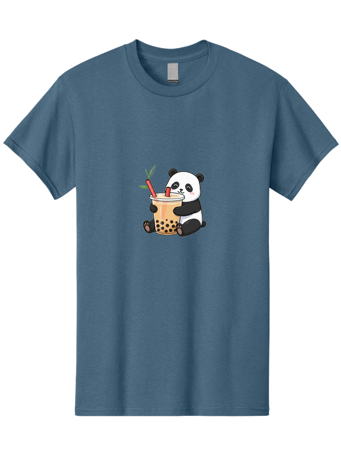 Panda-Bubble-Tea Men'S Graphic Tee, 100% Cotton, Comfortable Casual Summer Wear, Machine Washable, Cute Panda, Bubble Tea, Boba, Kawaii, Cartoon Character, Adorable, Tea Drink, Straw, Black Boba, Milk Tea, Happy Panda, Tea Lover, Boba Lover Bad399