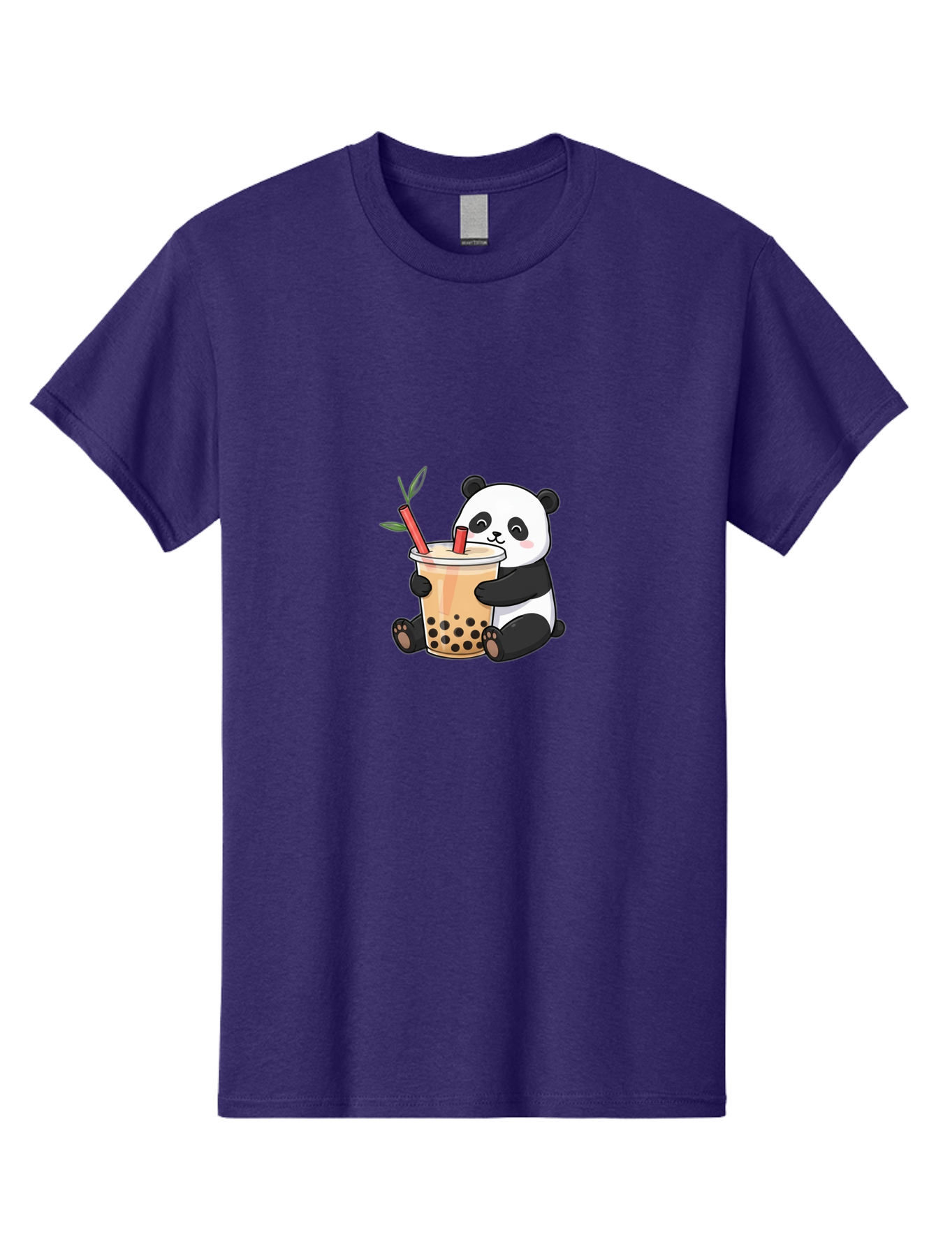 Panda-Bubble-Tea Men'S Graphic Tee, 100% Cotton, Comfortable Casual Summer Wear, Machine Washable, Cute Panda, Bubble Tea, Boba, Kawaii, Cartoon Character, Adorable, Tea Drink, Straw, Black Boba, Milk Tea, Happy Panda, Tea Lover, Boba Lover Bad399