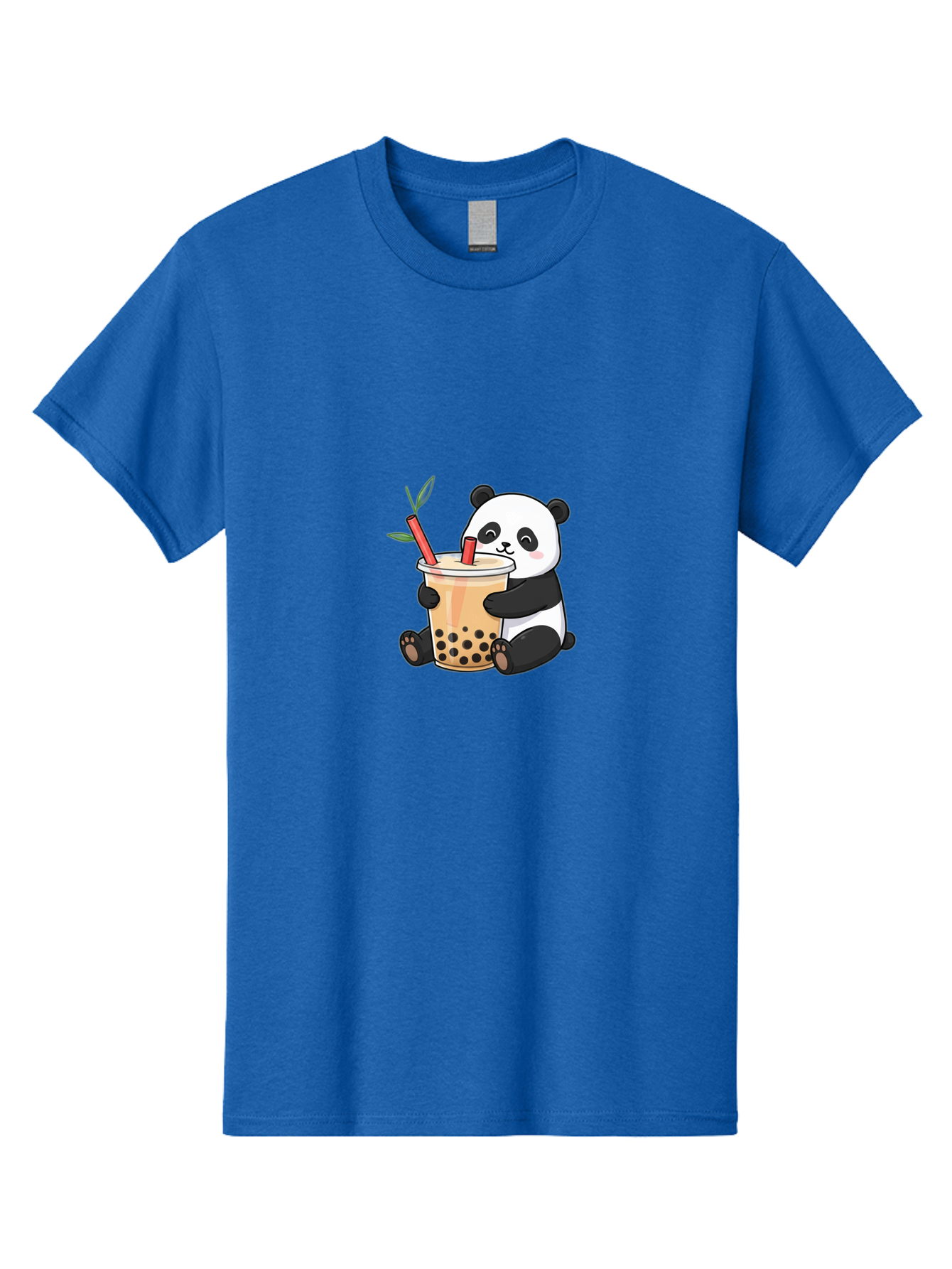 Panda-Bubble-Tea Men'S Graphic Tee, 100% Cotton, Comfortable Casual Summer Wear, Machine Washable, Cute Panda, Bubble Tea, Boba, Kawaii, Cartoon Character, Adorable, Tea Drink, Straw, Black Boba, Milk Tea, Happy Panda, Tea Lover, Boba Lover Bad399