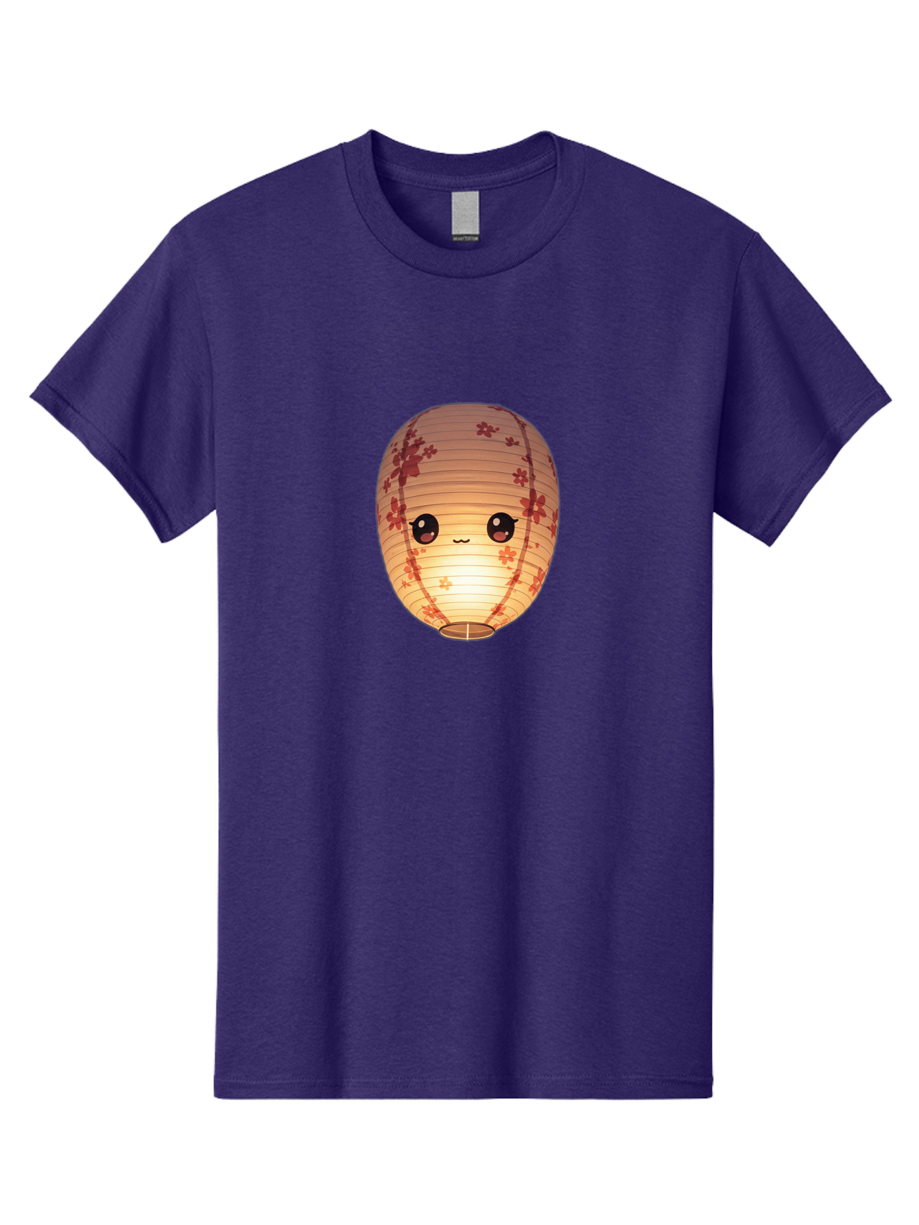 Paper-Lantern-1 Men'S Graphic Tee, 100% Cotton, Comfortable Casual Summer Wear, Machine Washable, Kawaii Paper Lantern, Red Flowers, Soft Lighting, Cute Emoji, Adorable Design, Lantern Art, Japanese Culture, Festive Decor Bad401
