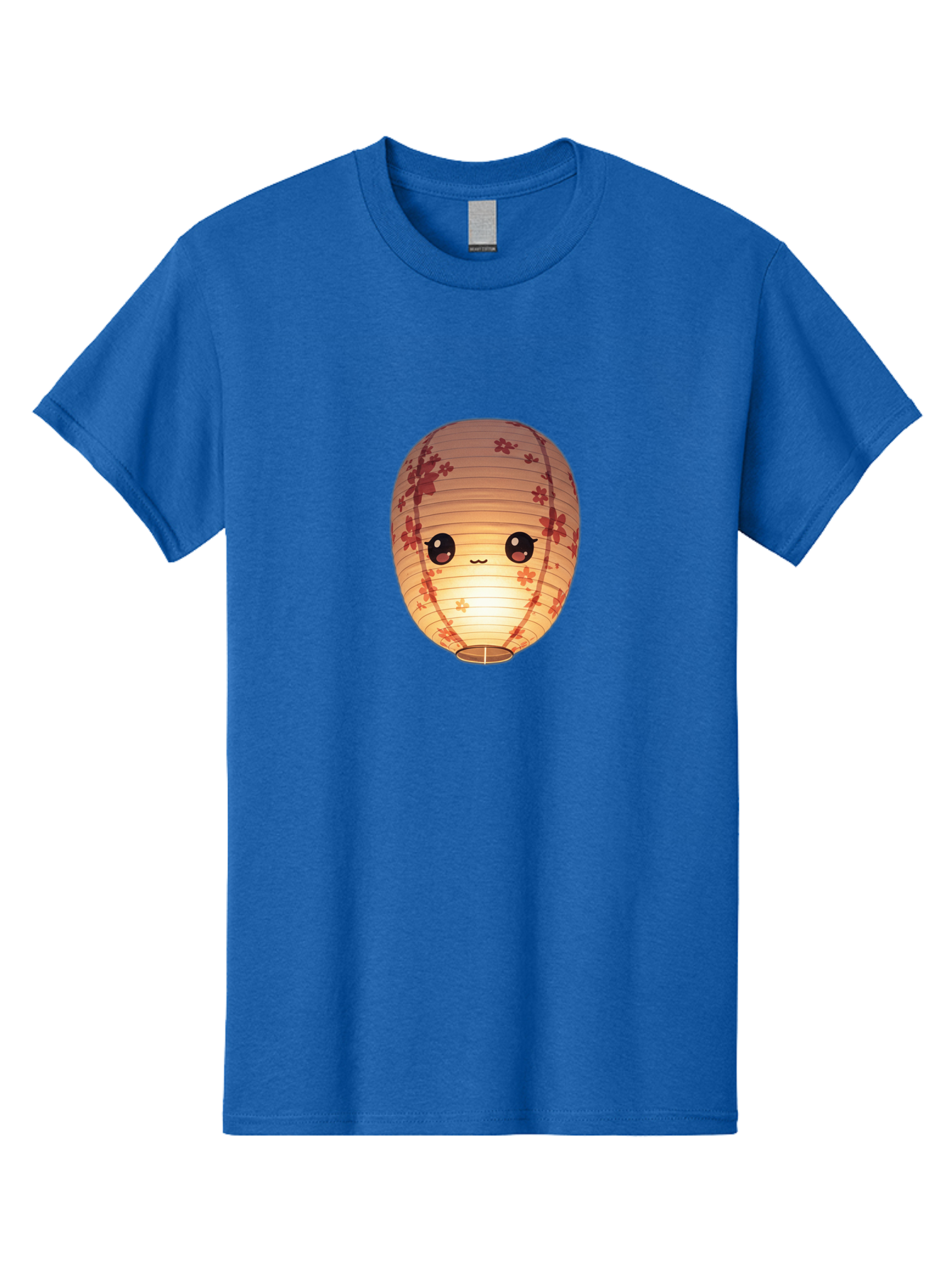 Paper-Lantern-1 Men'S Graphic Tee, 100% Cotton, Comfortable Casual Summer Wear, Machine Washable, Kawaii Paper Lantern, Red Flowers, Soft Lighting, Cute Emoji, Adorable Design, Lantern Art, Japanese Culture, Festive Decor Bad401