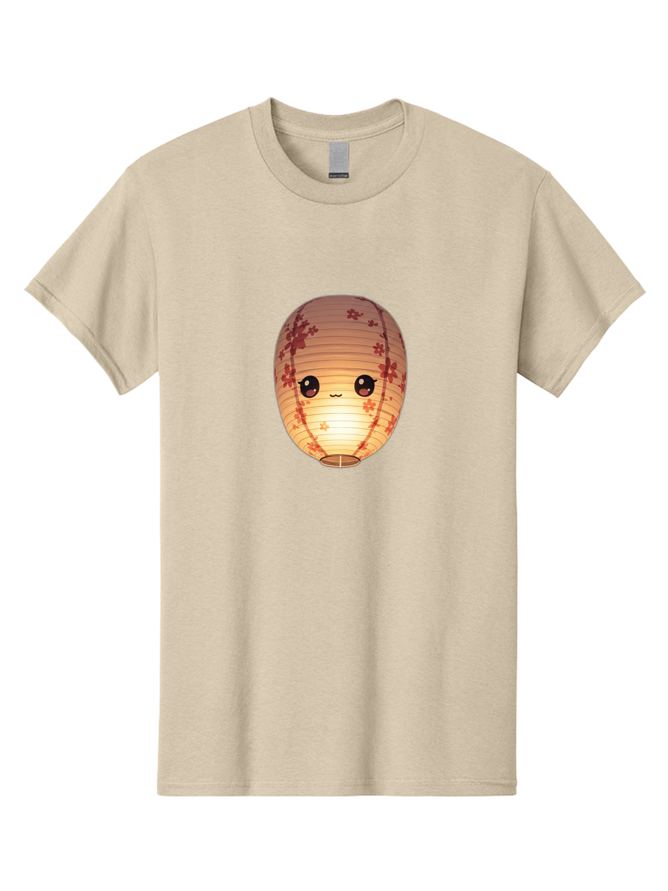 Paper-Lantern-1 Men'S Graphic Tee, 100% Cotton, Comfortable Casual Summer Wear, Machine Washable, Kawaii Paper Lantern, Red Flowers, Soft Lighting, Cute Emoji, Adorable Design, Lantern Art, Japanese Culture, Festive Decor Bad401