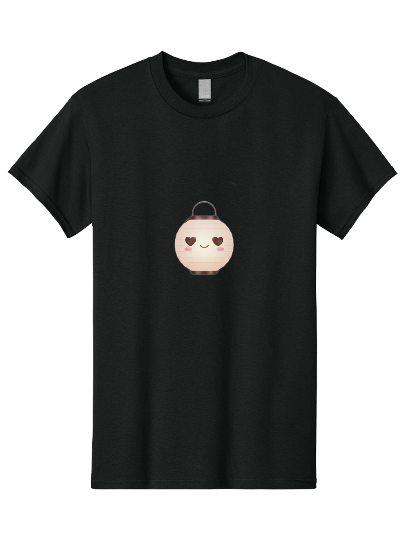 Paper-Lantern Men'S Graphic Tee, 100% Cotton, Comfortable Casual Summer Wear, Machine Washable, Paper Lantern With Heart-Shaped Eyes, Cartoon Style, Cute Expression, Pink Cheeks, Smiling Face, Kawaii Design, Love Symbol, Lantern Character Bad406