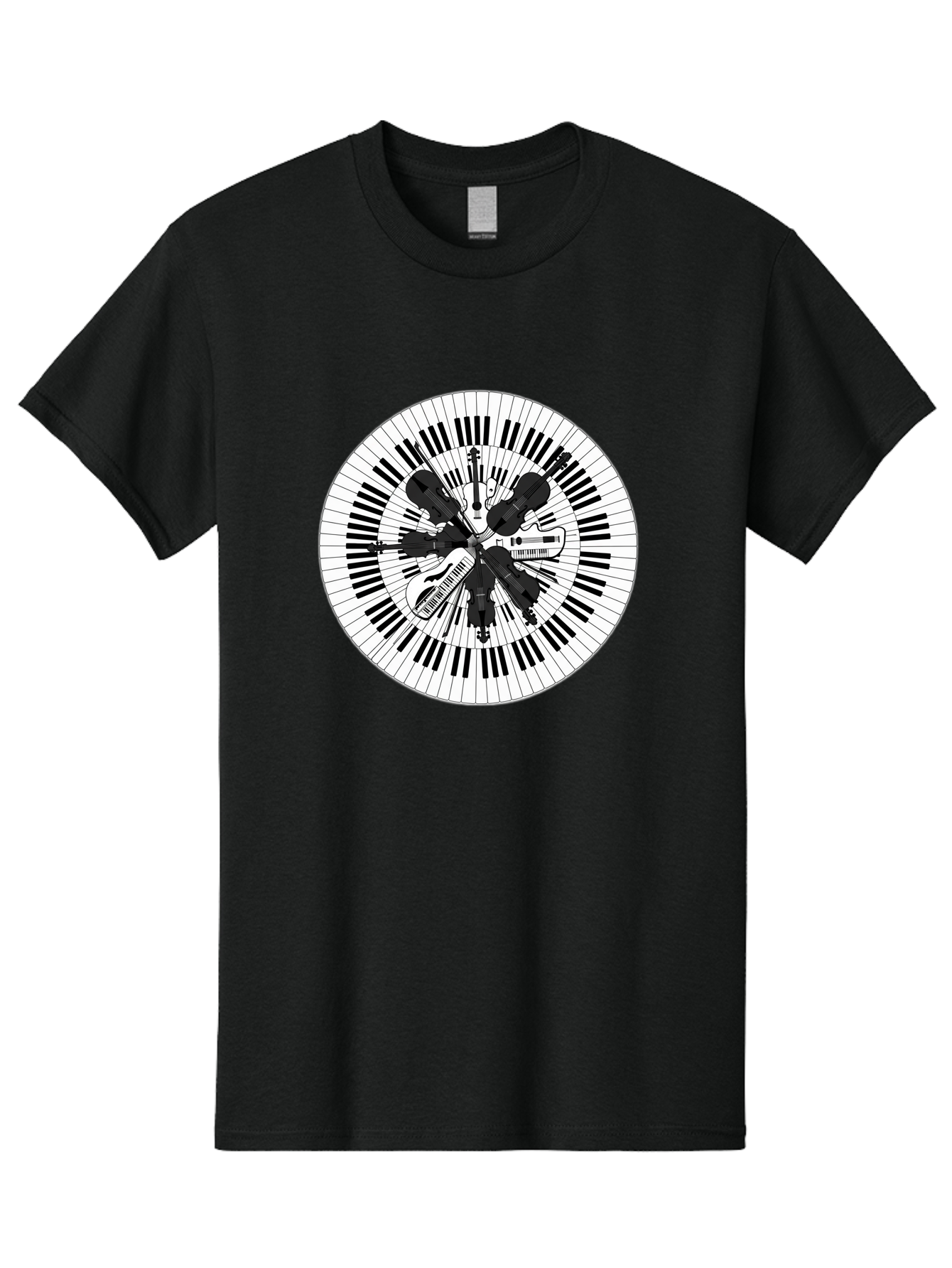 Piano-Keys-Music-Instruments Men'S Graphic Tee, 100% Cotton, Comfortable Casual Summer Wear, Machine Washable, Music Instruments, Musical Notes, Guitar, Microphone, Sound Equipment, Audio Technology, Music Production, Sound Waves, Bad413