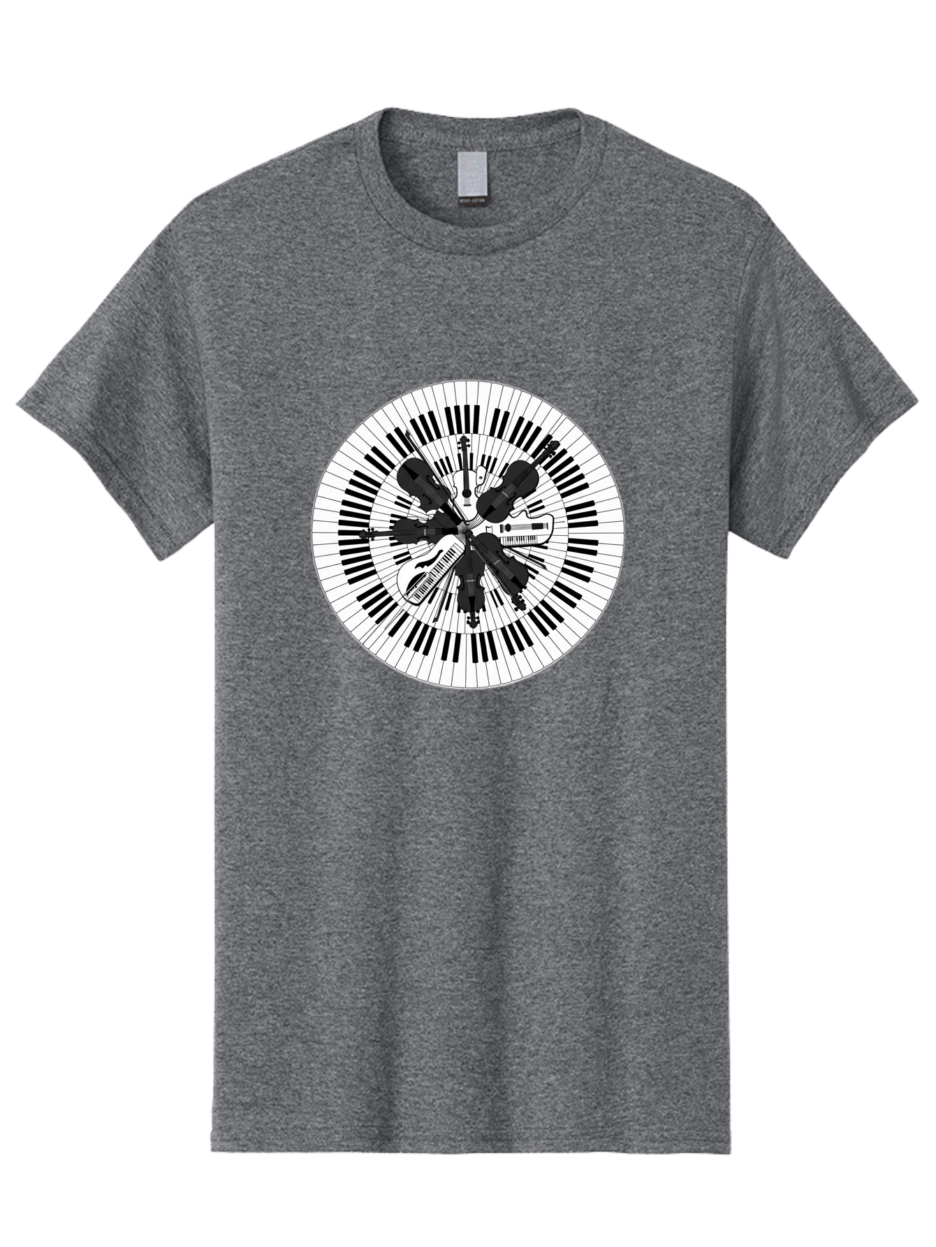 Piano-Keys-Music-Instruments Men'S Graphic Tee, 100% Cotton, Comfortable Casual Summer Wear, Machine Washable, Music Instruments, Musical Notes, Guitar, Microphone, Sound Equipment, Audio Technology, Music Production, Sound Waves, Bad413