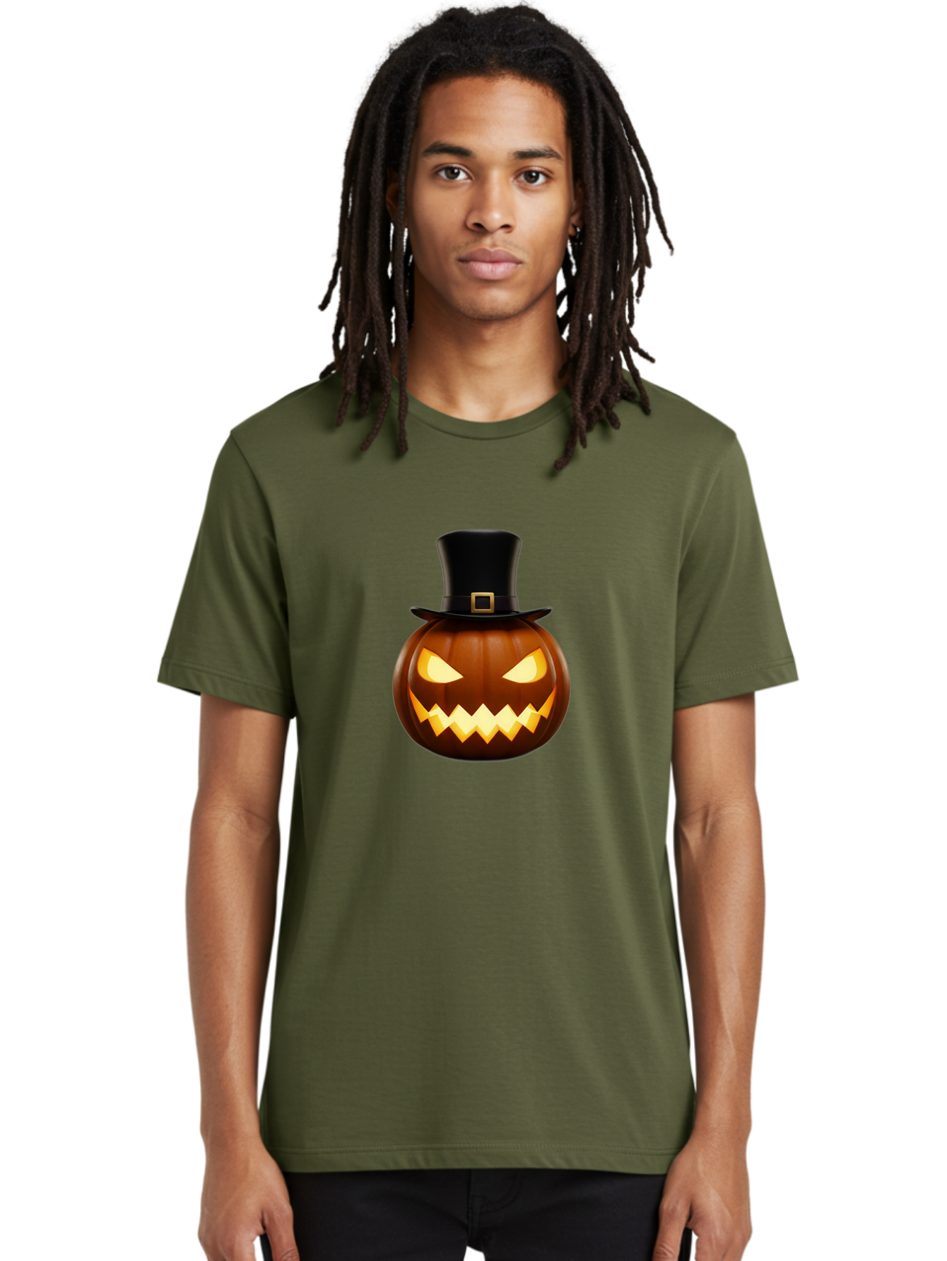 Pilgrim-Jack-O-Lantern Men'S Graphic Tee, 100% Cotton, Comfortable Casual Summer Wear, Machine Washable, Carved Pumpkin, Jack-O'-Lantern, Halloween Decorations, Spooky Atmosphere, Glowing Eyes, Pilgrim Hat, Autumnal Festivities, Bad414