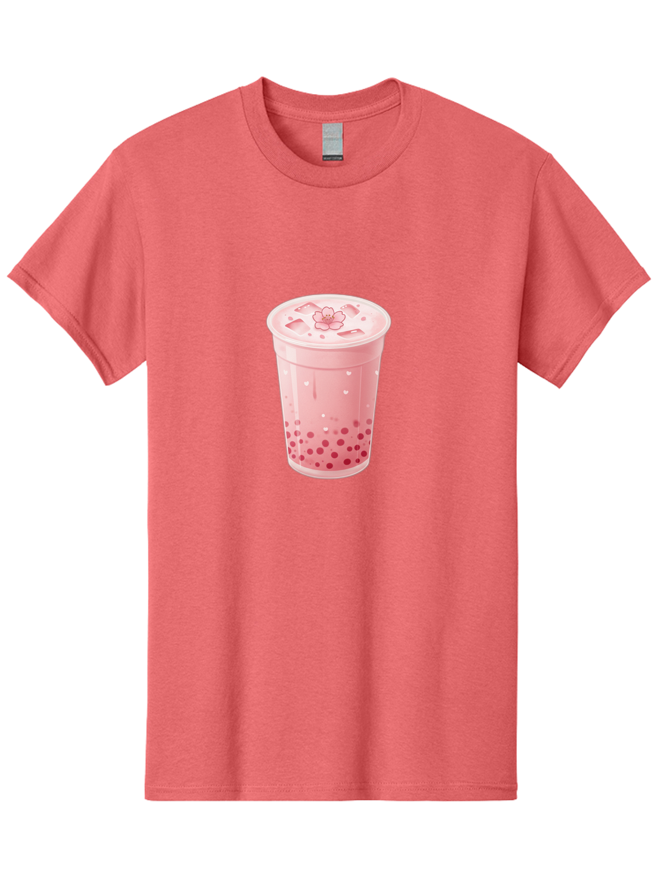 Pink-Boba-Tea-1 Men'S Graphic Tee, 100% Cotton, Comfortable Casual Summer Wear, Machine Washable, Boba Tea, Milk Tea, Bubble Tea, Pink Drink, Tapioca Pearls, Strawberry Tea, Tea With Boba, Boba Drink Bad424