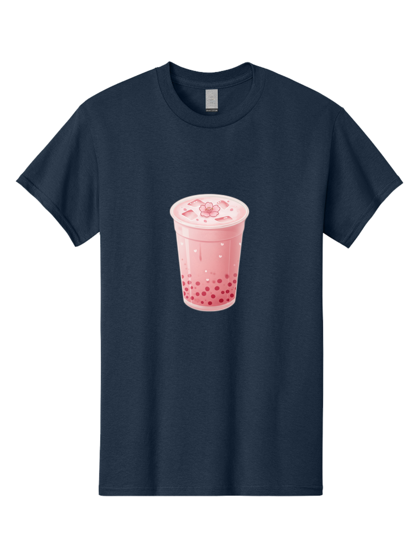Pink-Boba-Tea-1 Men'S Graphic Tee, 100% Cotton, Comfortable Casual Summer Wear, Machine Washable, Boba Tea, Milk Tea, Bubble Tea, Pink Drink, Tapioca Pearls, Strawberry Tea, Tea With Boba, Boba Drink Bad424