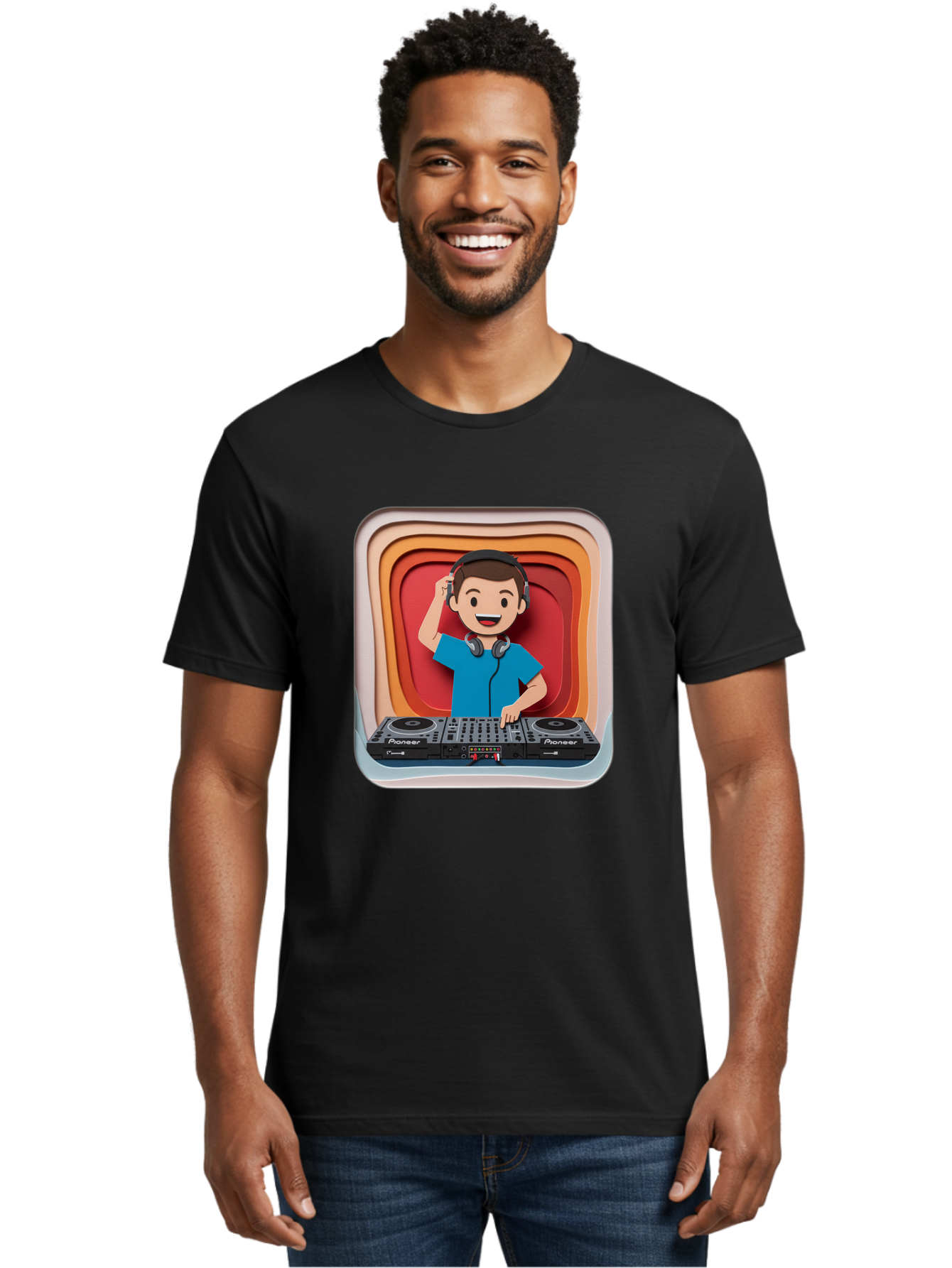 Pioneer-Dj Men'S Graphic Tee, 100% Cotton, Comfortable Casual Summer Wear, Machine Washable, Dj Mixing Music, Electronic Dance Music, Sound Mixing, Music Production, Professional Dj Equipment, Pioneer Dj Controller, Music Mixing Software, Bad439