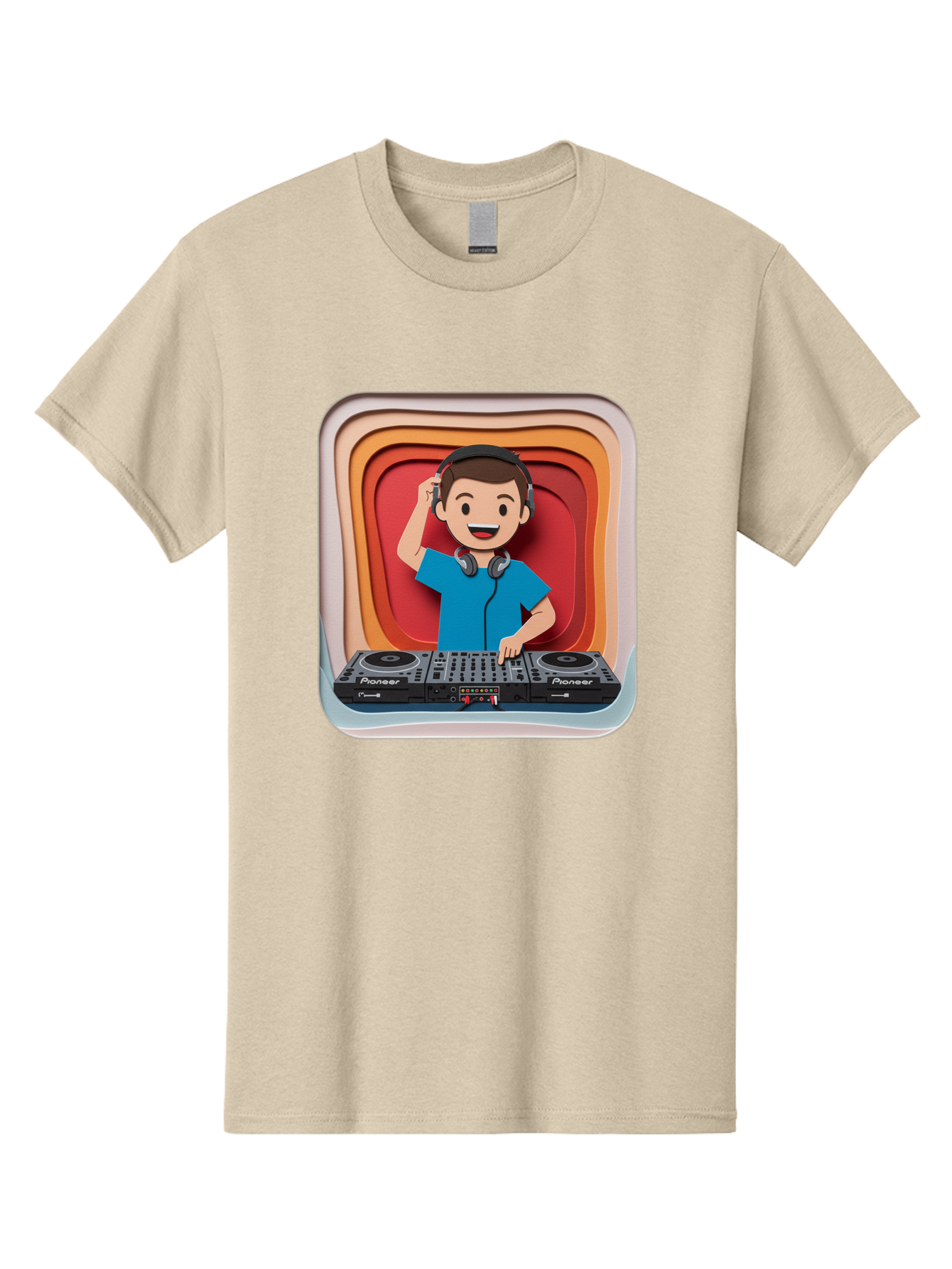 Pioneer-Dj Men'S Graphic Tee, 100% Cotton, Comfortable Casual Summer Wear, Machine Washable, Dj Mixing Music, Electronic Dance Music, Sound Mixing, Music Production, Professional Dj Equipment, Pioneer Dj Controller, Music Mixing Software, Bad439