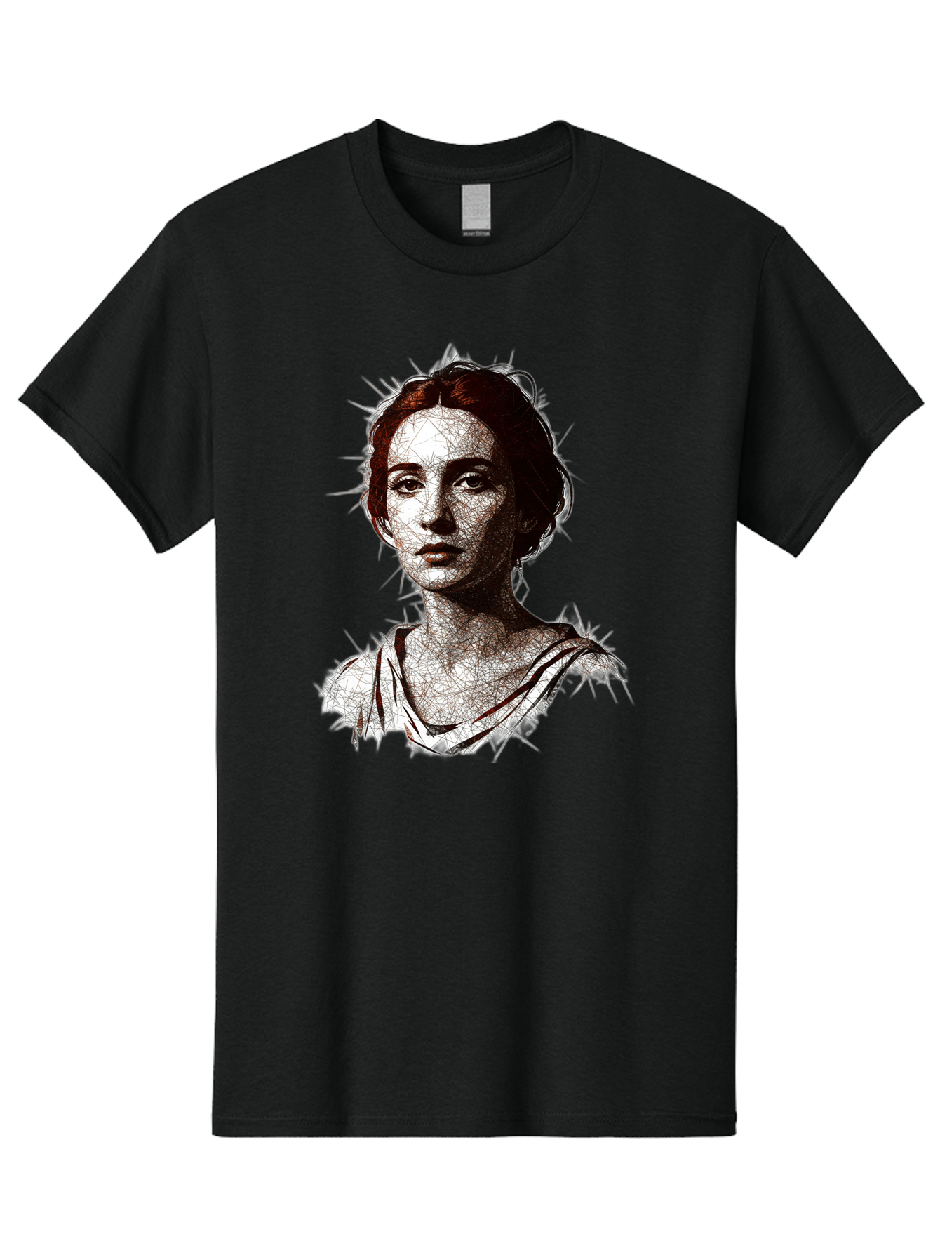 Portrait-Of-Sappho Men'S Graphic Tee, 100% Cotton, Comfortable Casual Summer Wear, Machine Washable, Portrait Of A Poet, Ancient Greek Literature, Female Author, Classical Art, Artistic Expression, Literary Figure, Historical Personality, Bad451
