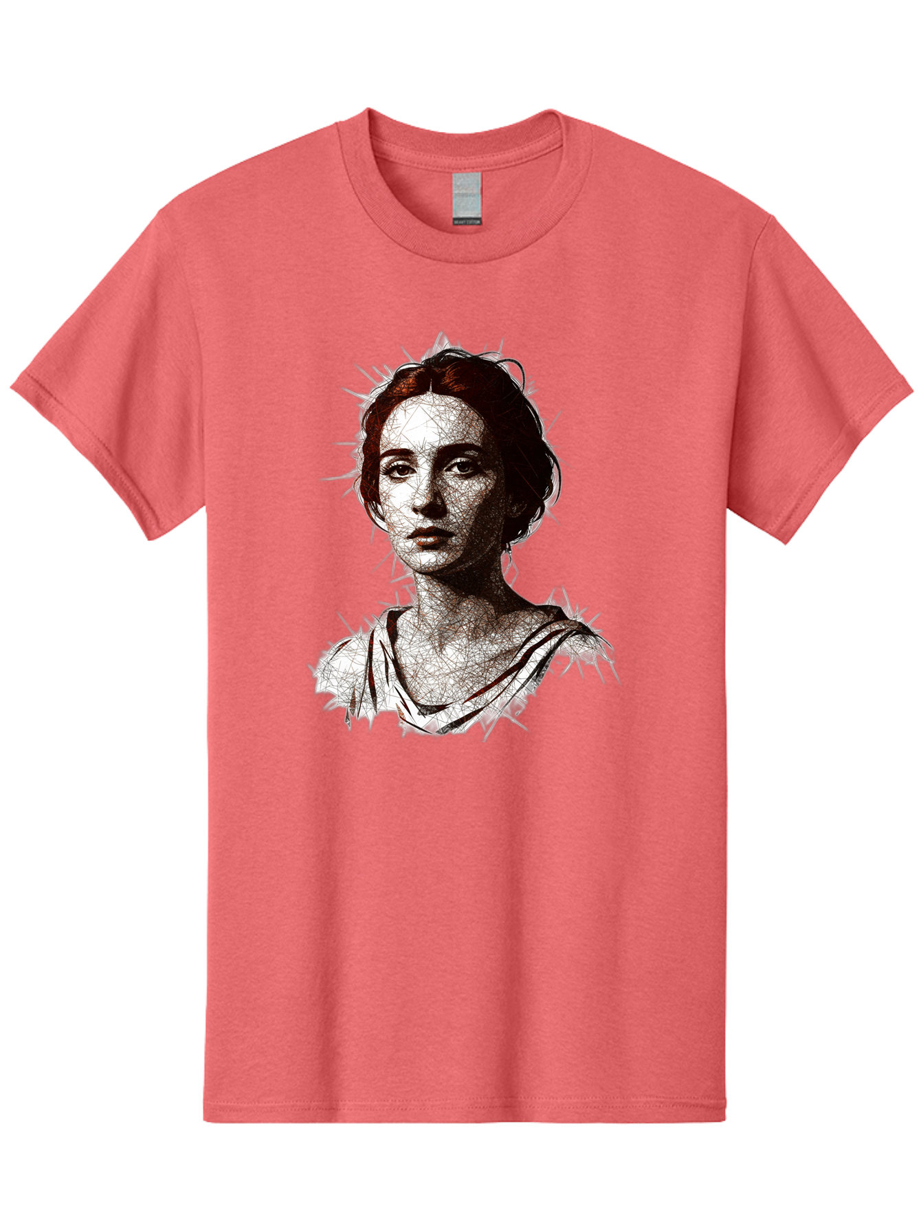 Portrait-Of-Sappho Men'S Graphic Tee, 100% Cotton, Comfortable Casual Summer Wear, Machine Washable, Portrait Of A Poet, Ancient Greek Literature, Female Author, Classical Art, Artistic Expression, Literary Figure, Historical Personality, Bad451