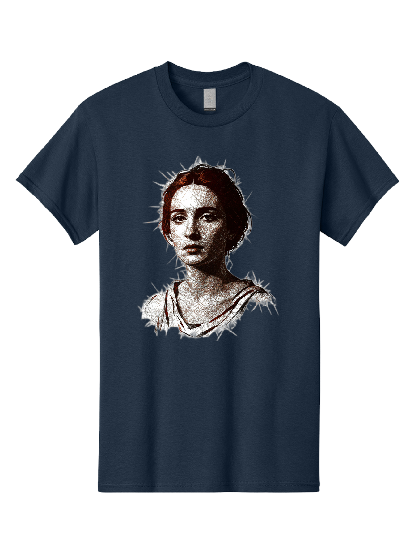 Portrait-Of-Sappho Men'S Graphic Tee, 100% Cotton, Comfortable Casual Summer Wear, Machine Washable, Portrait Of A Poet, Ancient Greek Literature, Female Author, Classical Art, Artistic Expression, Literary Figure, Historical Personality, Bad451