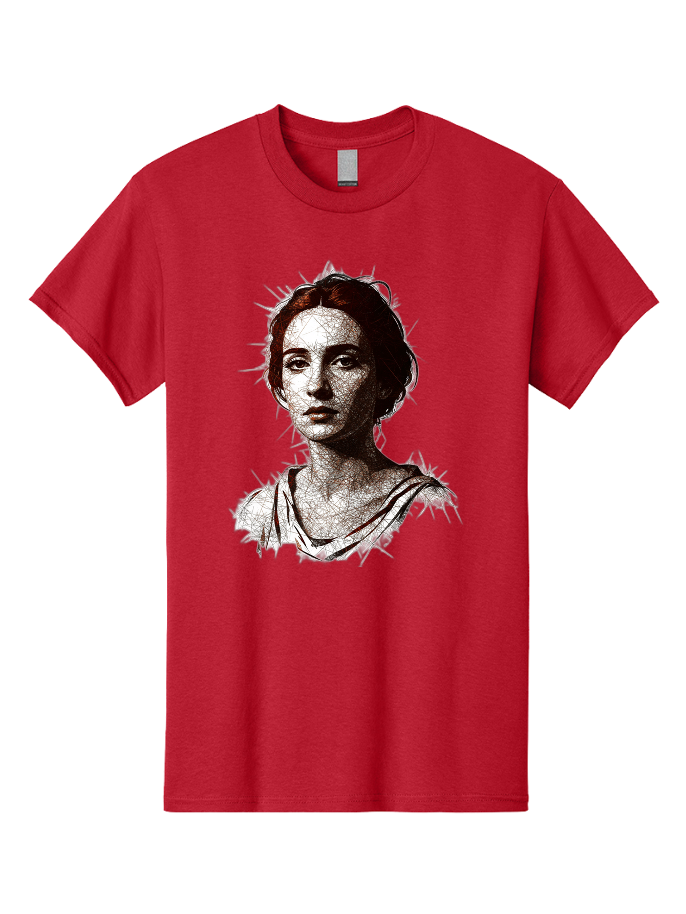 Portrait-Of-Sappho Men'S Graphic Tee, 100% Cotton, Comfortable Casual Summer Wear, Machine Washable, Portrait Of A Poet, Ancient Greek Literature, Female Author, Classical Art, Artistic Expression, Literary Figure, Historical Personality, Bad451