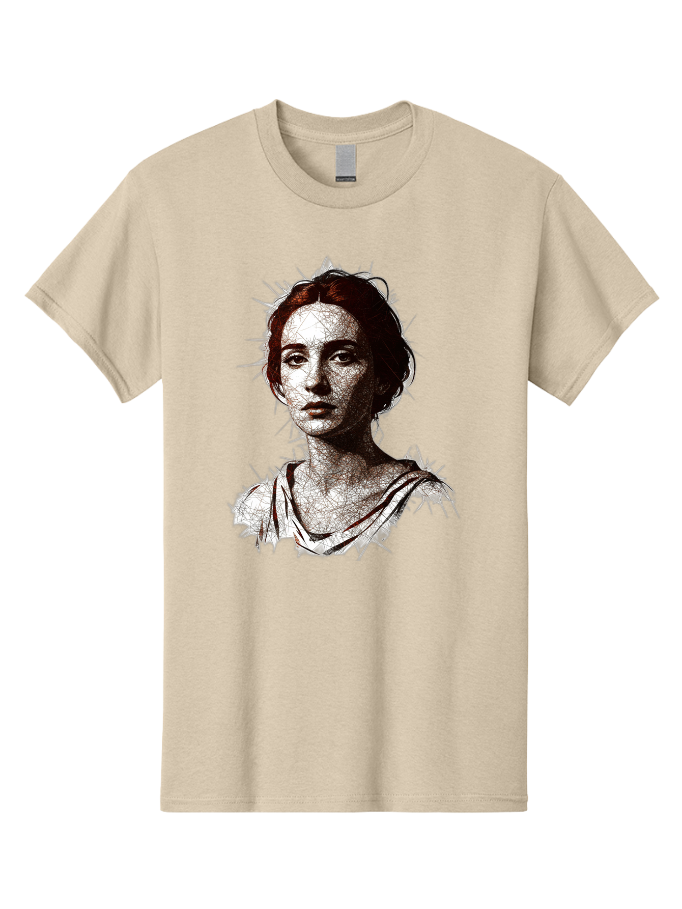 Portrait-Of-Sappho Men'S Graphic Tee, 100% Cotton, Comfortable Casual Summer Wear, Machine Washable, Portrait Of A Poet, Ancient Greek Literature, Female Author, Classical Art, Artistic Expression, Literary Figure, Historical Personality, Bad451