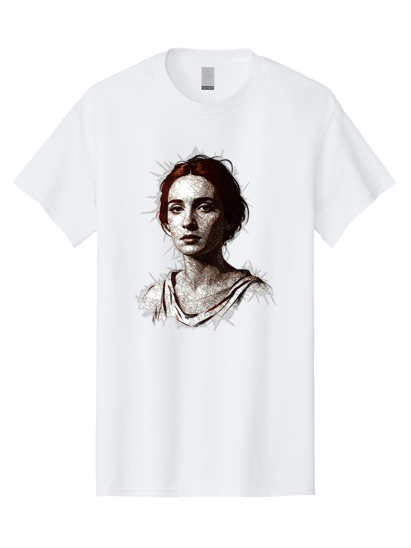 Portrait-Of-Sappho Men'S Graphic Tee, 100% Cotton, Comfortable Casual Summer Wear, Machine Washable, Portrait Of A Poet, Ancient Greek Literature, Female Author, Classical Art, Artistic Expression, Literary Figure, Historical Personality, Bad451
