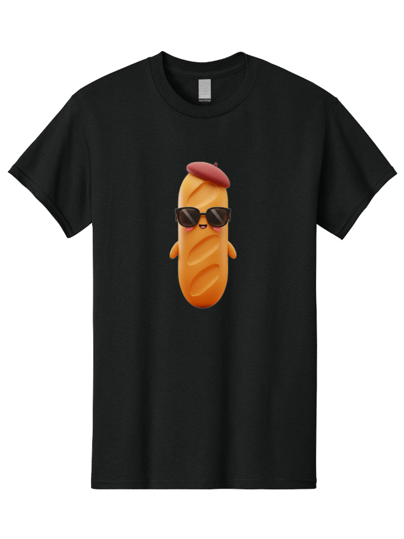 Potato-Character Men'S Graphic Tee, 100% Cotton, Comfortable Casual Summer Wear, Machine Washable, Sausage Character, Cartoon Sausage, 3D Sausage Illustration, Sausage Wearing Sunglasses, Beret On Sausage, Funny Food Character, Bad452