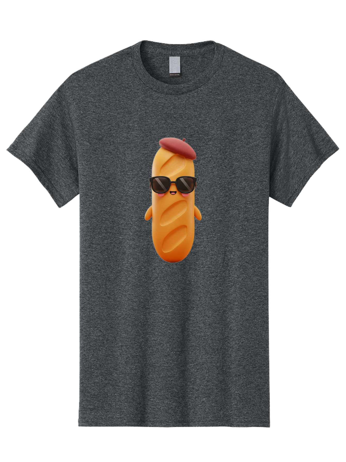 Potato-Character Men'S Graphic Tee, 100% Cotton, Comfortable Casual Summer Wear, Machine Washable, Sausage Character, Cartoon Sausage, 3D Sausage Illustration, Sausage Wearing Sunglasses, Beret On Sausage, Funny Food Character, Bad452