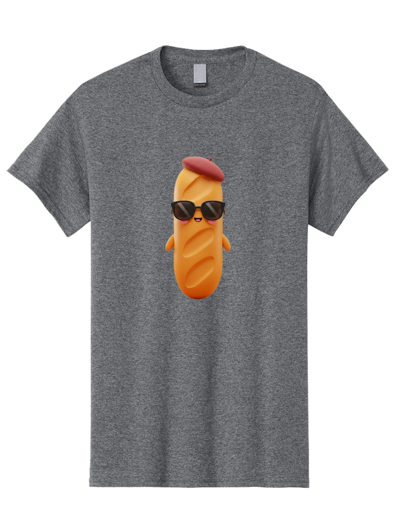 Potato-Character Men'S Graphic Tee, 100% Cotton, Comfortable Casual Summer Wear, Machine Washable, Sausage Character, Cartoon Sausage, 3D Sausage Illustration, Sausage Wearing Sunglasses, Beret On Sausage, Funny Food Character, Bad452