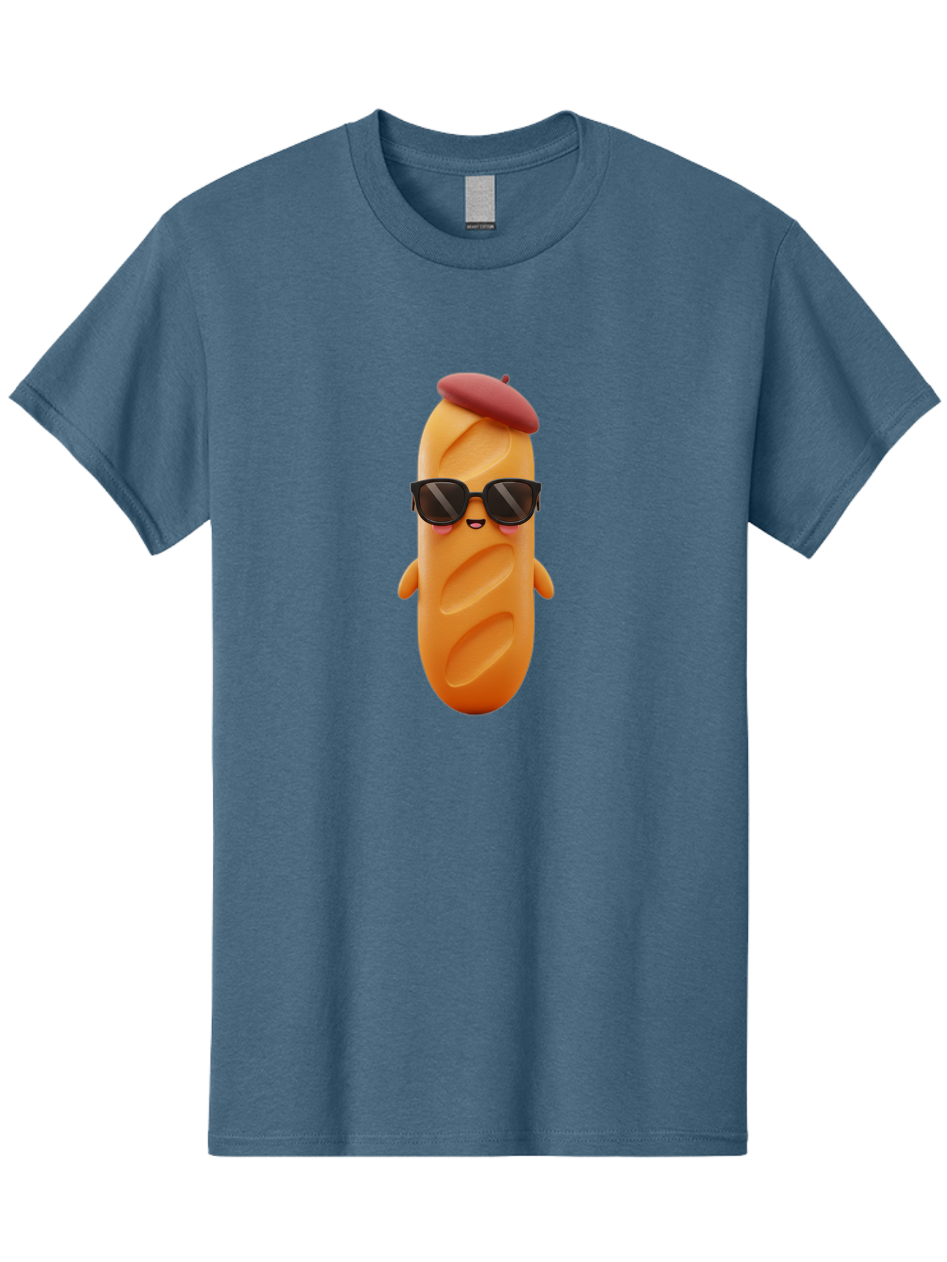 Potato-Character Men'S Graphic Tee, 100% Cotton, Comfortable Casual Summer Wear, Machine Washable, Sausage Character, Cartoon Sausage, 3D Sausage Illustration, Sausage Wearing Sunglasses, Beret On Sausage, Funny Food Character, Bad452