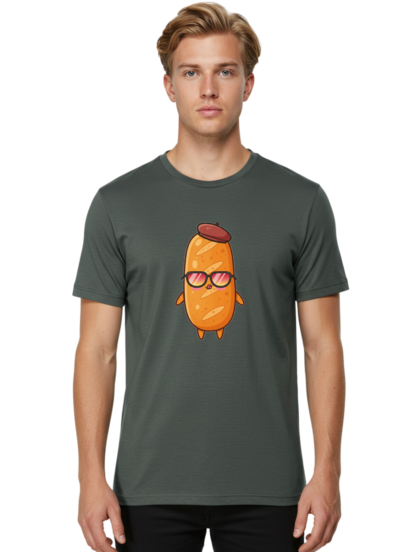 Potato-Head Men'S Graphic Tee, 100% Cotton, Comfortable Casual Summer Wear, Machine Washable, Cartoon Potato, Funny Character, Sunglasses, Hat, Kawaii Style, Cute Illustration, Mascot Design, Quirky Character, Humorous Art, Food Character, Bad453