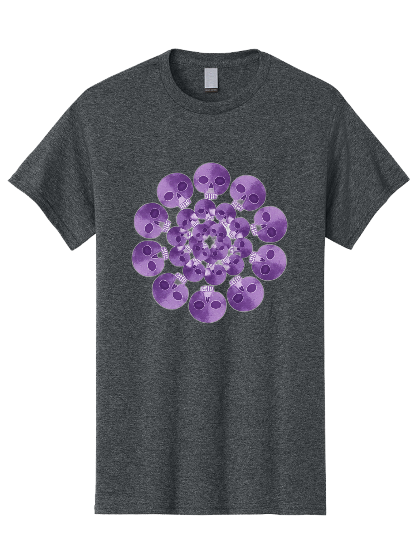 Purple-Skulls Men'S Graphic Tee, 100% Cotton, Comfortable Casual Summer Wear, Machine Washable, Cluster Of Purple Skulls, Skull Illustration, Gothic Art, Skull Design, Purple And White Colors, Skull Pattern, Dark Aesthetic, Grunge Style Bad466