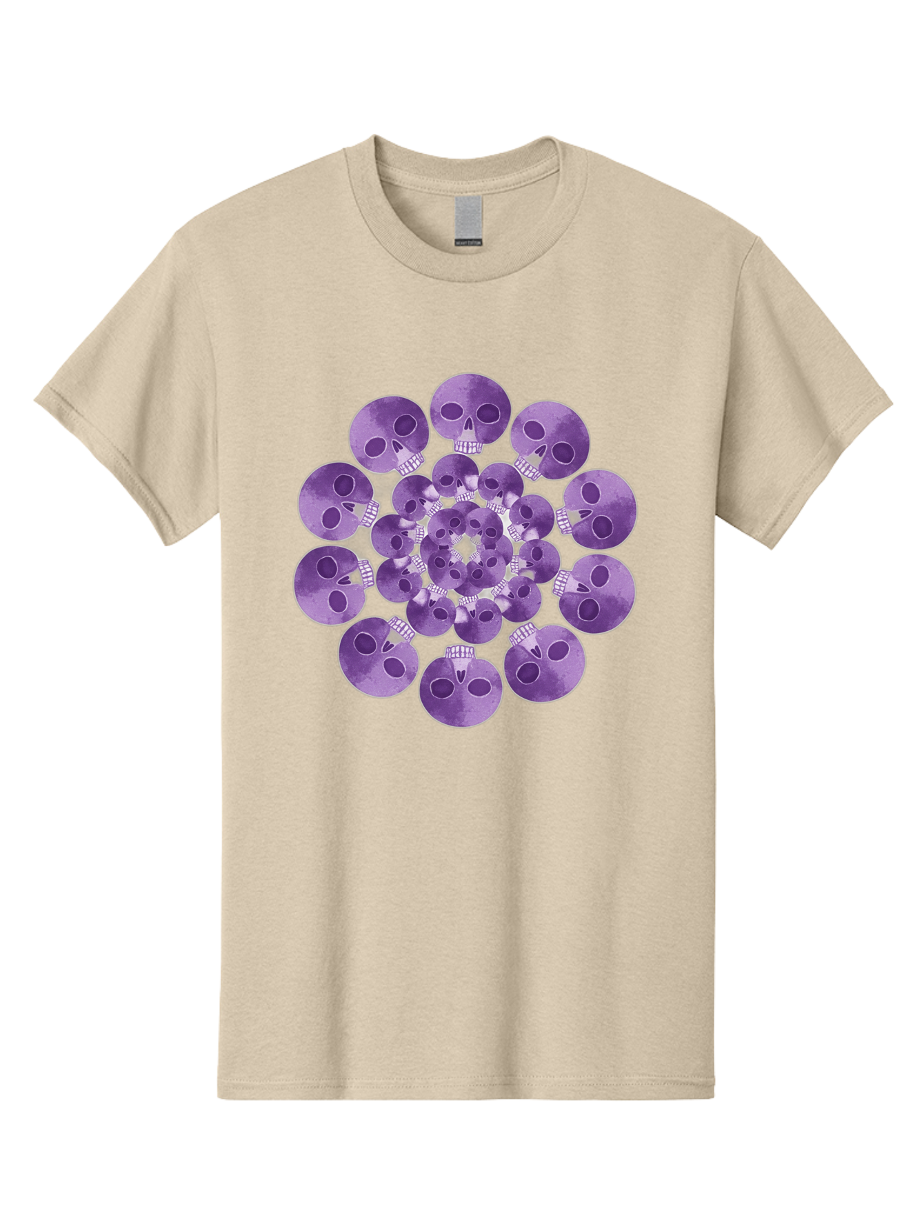 Purple-Skulls Men'S Graphic Tee, 100% Cotton, Comfortable Casual Summer Wear, Machine Washable, Cluster Of Purple Skulls, Skull Illustration, Gothic Art, Skull Design, Purple And White Colors, Skull Pattern, Dark Aesthetic, Grunge Style Bad466