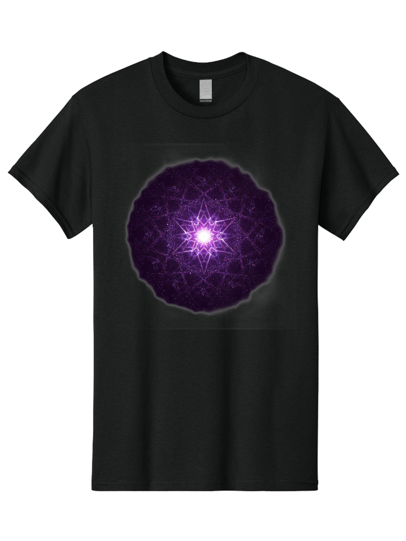 Purple-Star Men'S Graphic Tee, 100% Cotton, Comfortable Casual Summer Wear, Machine Washable, Sacred Geometry, Purple Star, Mystical Symbol, Spiritual Pattern, Geometric Shape, Celestial Body, Starburst, Mandala, Abstract Art, Cosmic Energy Bad467